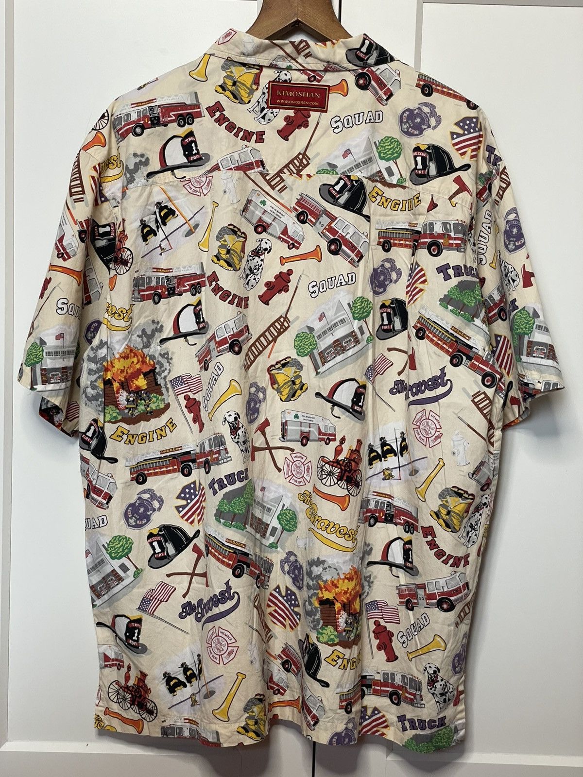 Vintage KIMOSHAN MEN’S FIREMAN COTTON BUTTON SHORT SLEEVE SHIRT Size US XL / EU 56 / 4 - 10 Thumbnail