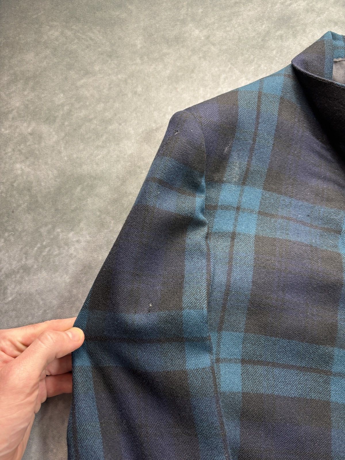 Vintage 1950s Plaid Blazer True Vintage Suit Jacket Wool 1940s Green Size 40R - 10 Thumbnail