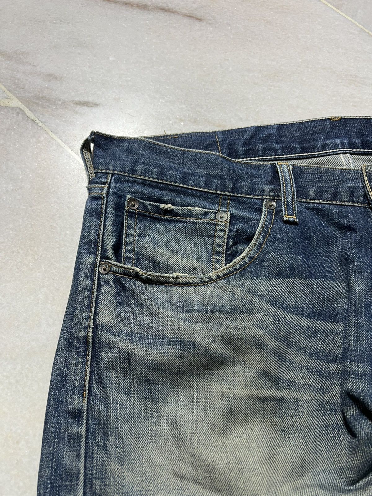 Levi's × Levi's Vintage Clothing 💥Baggy💥Vintage 90’s -00’ Levis 503 Mud Wash Distress Jeans Size US 35 - 7 Thumbnail