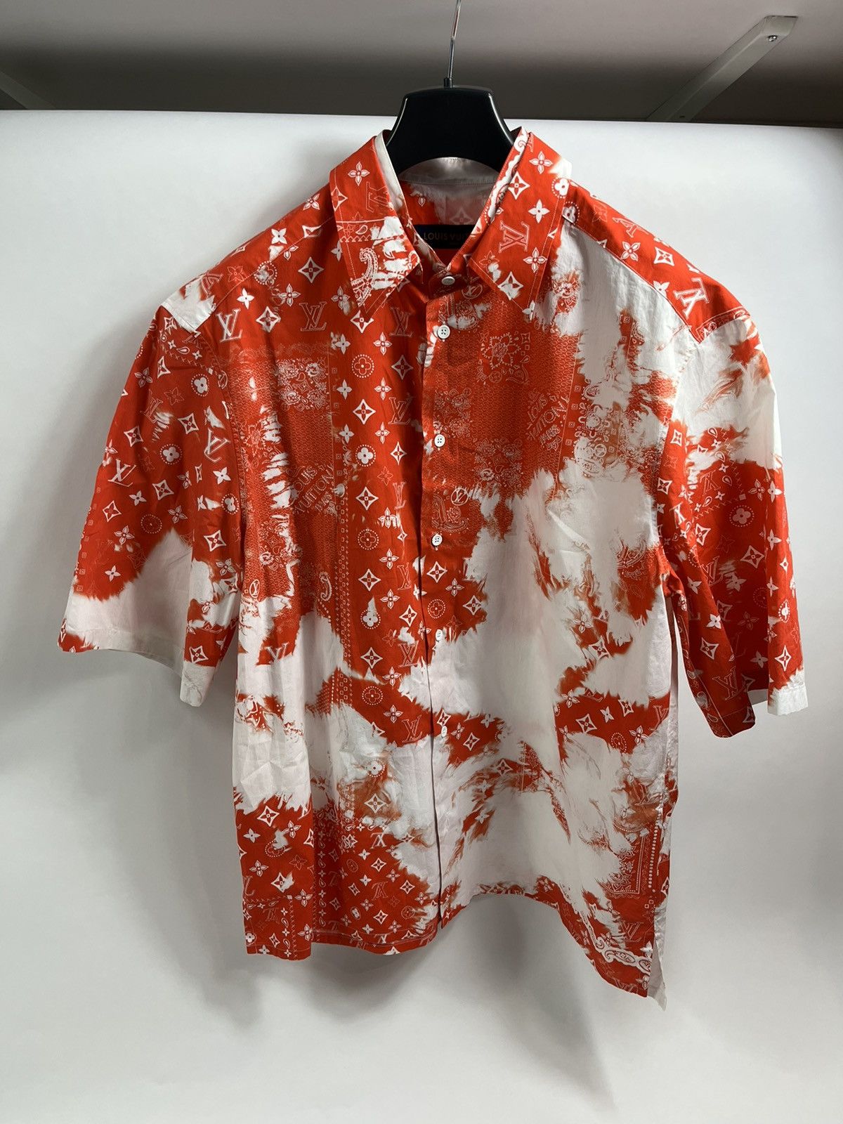 Louis Vuitton Monogram Bandana Short-sleeved Shirt, Orange, XXL