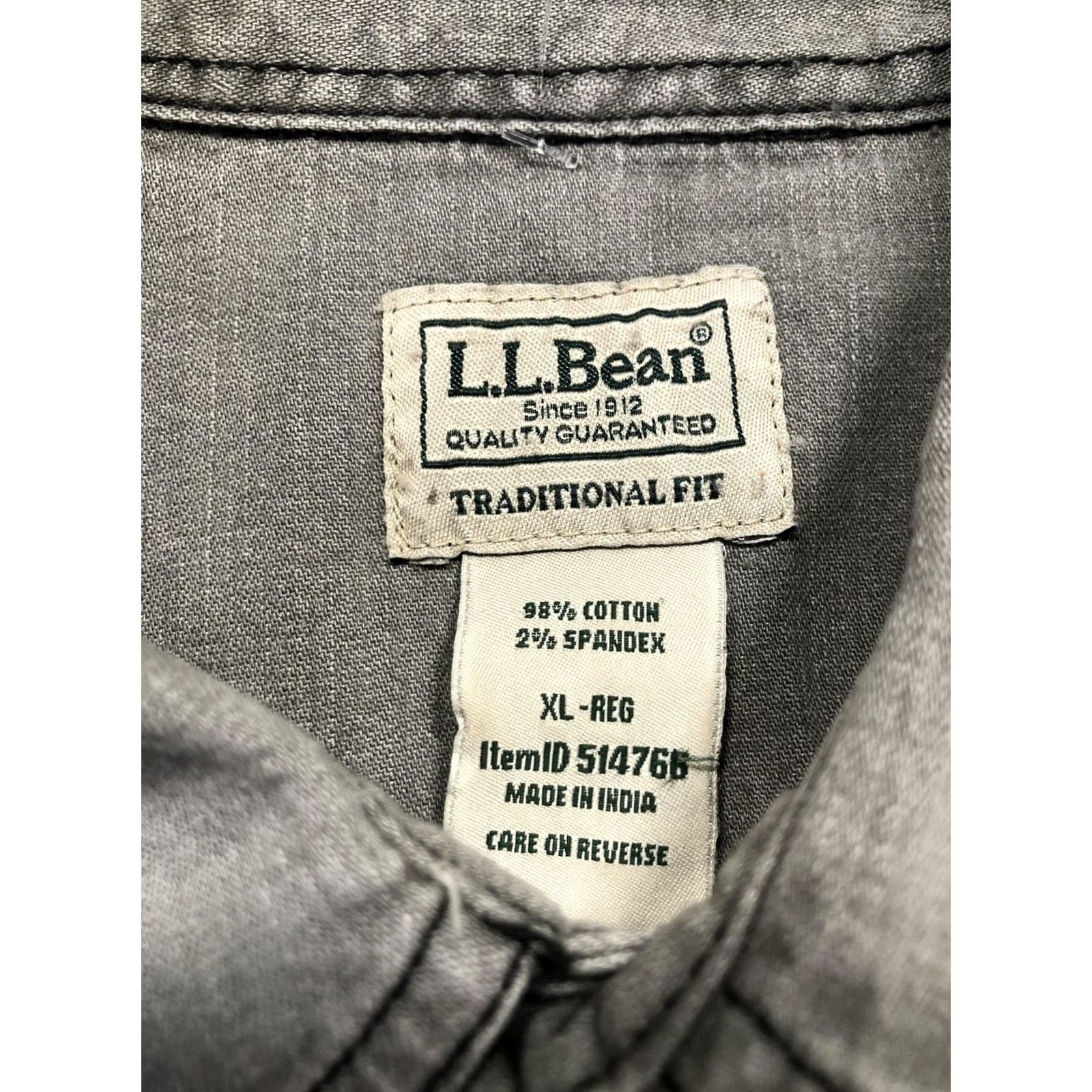 Vintage L.L.Bean Shirt Mens XL Gray Denim Button Front Double Pocket Casual Workwear Size US XL / EU 56 / 4 - 7 Thumbnail