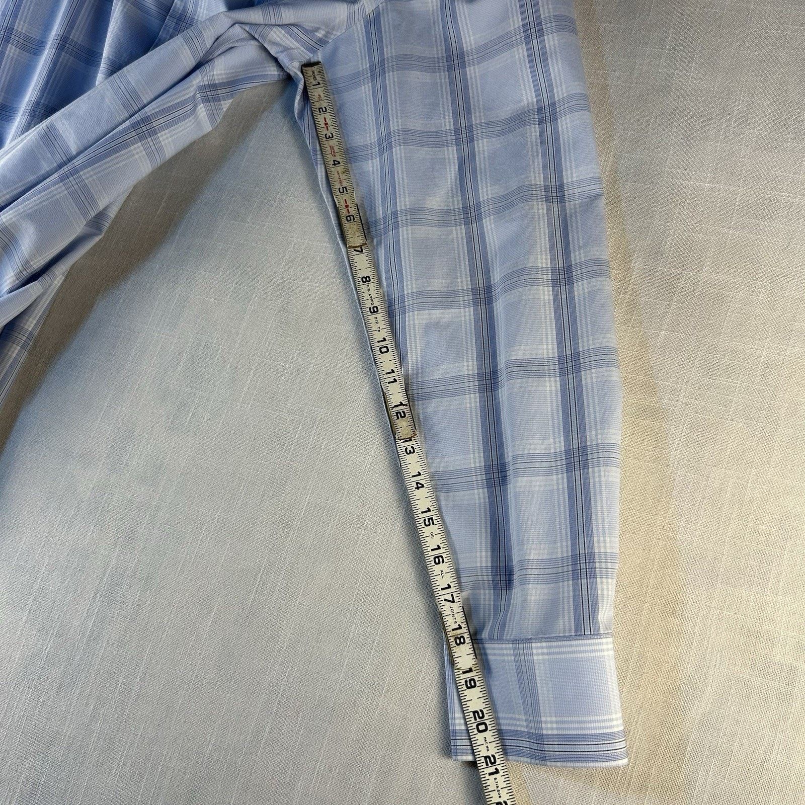 Banana Republic Banana Republic Non-Iron Slim Fit L Blue Plaid Long Sleeve Size US L / EU 52-54 / 3 - 7 Thumbnail