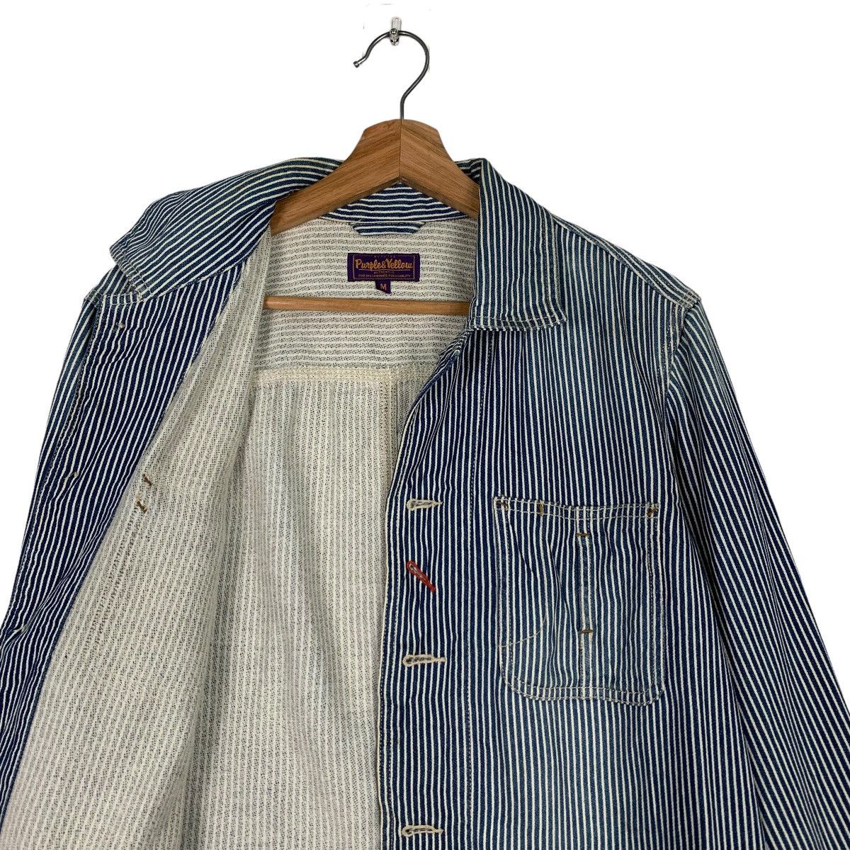 Japanese Brand PURPLE & YELLOW Hickory Striped Jacket #0224-C10 Size US M / EU 48-50 / 2 - 11 Thumbnail