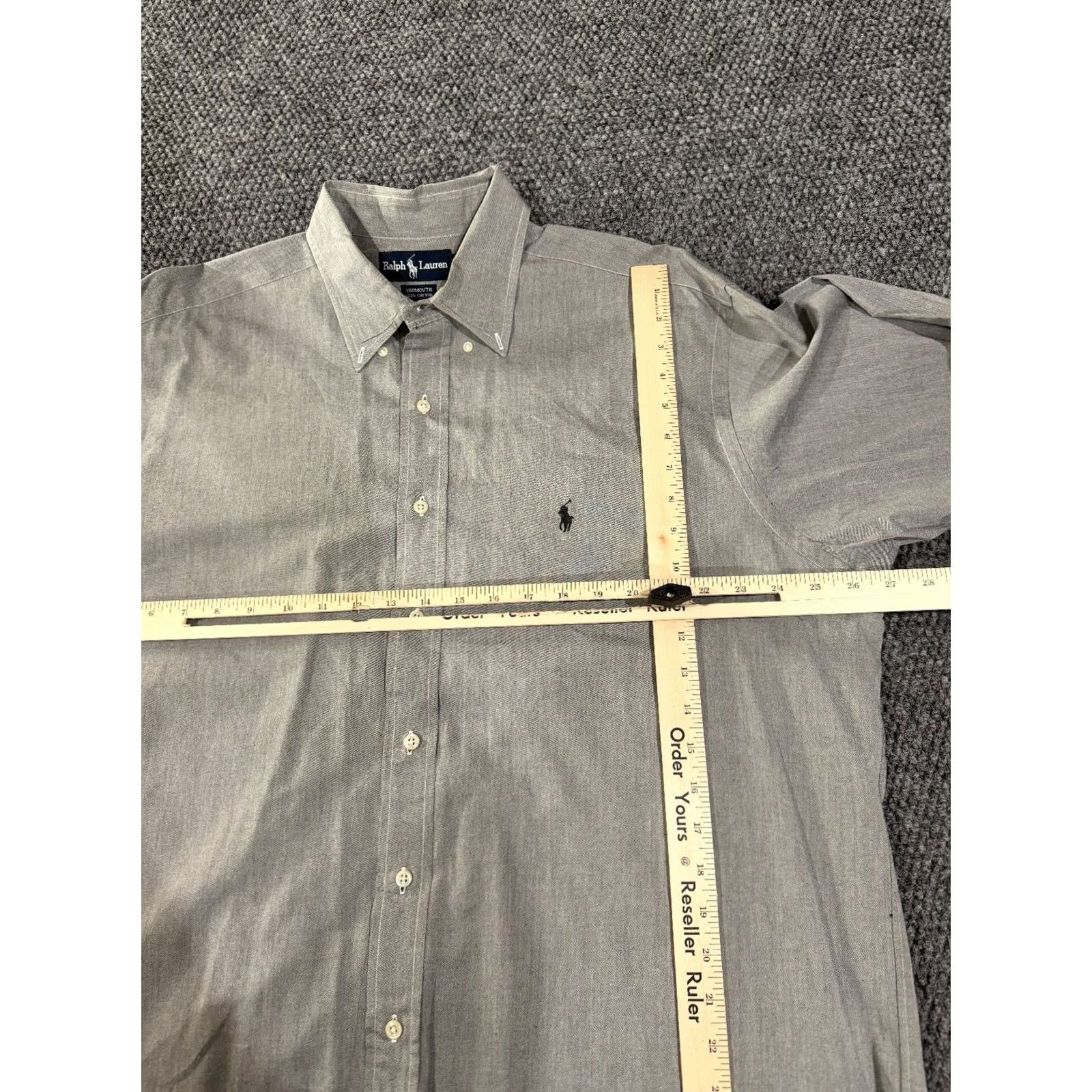 Ralph Lauren Ralph Lauren Dress Shirt Mens 17 Gray Long Sleeve Yarmouth Classic Fit Shirt Boys? Size 46R - 4 Thumbnail