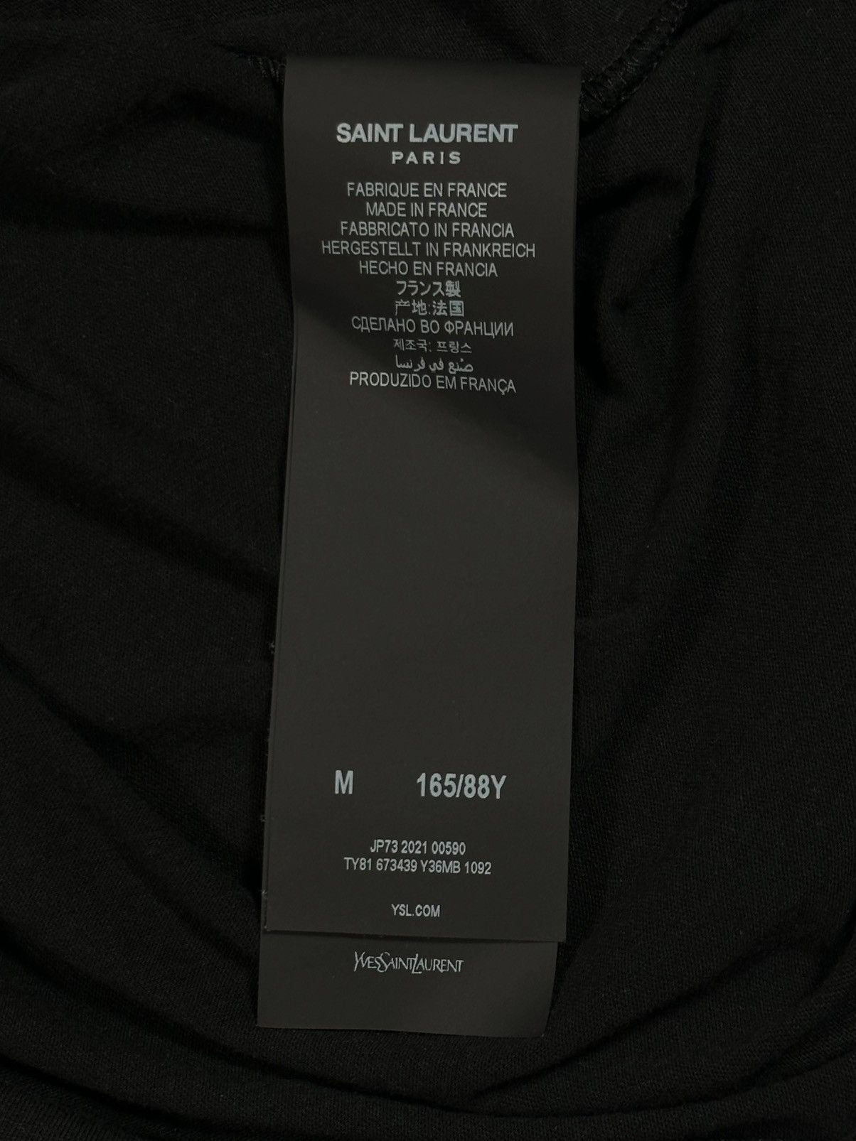 Saint Laurent Paris Saint Laurent Rive Gauche Black T-Shirt Size US M / EU 48-50 / 2 - 6 Thumbnail