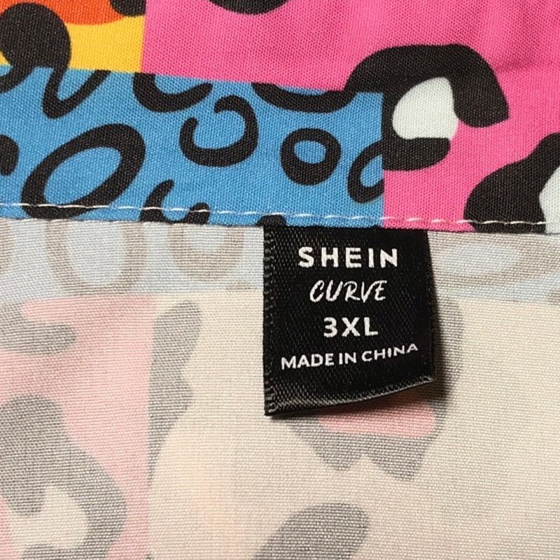 Shein SHEIN Patchwork-Style Collared Long Sleeve Blouse 3XL Size 3XL / US 20-22 - 4 Thumbnail