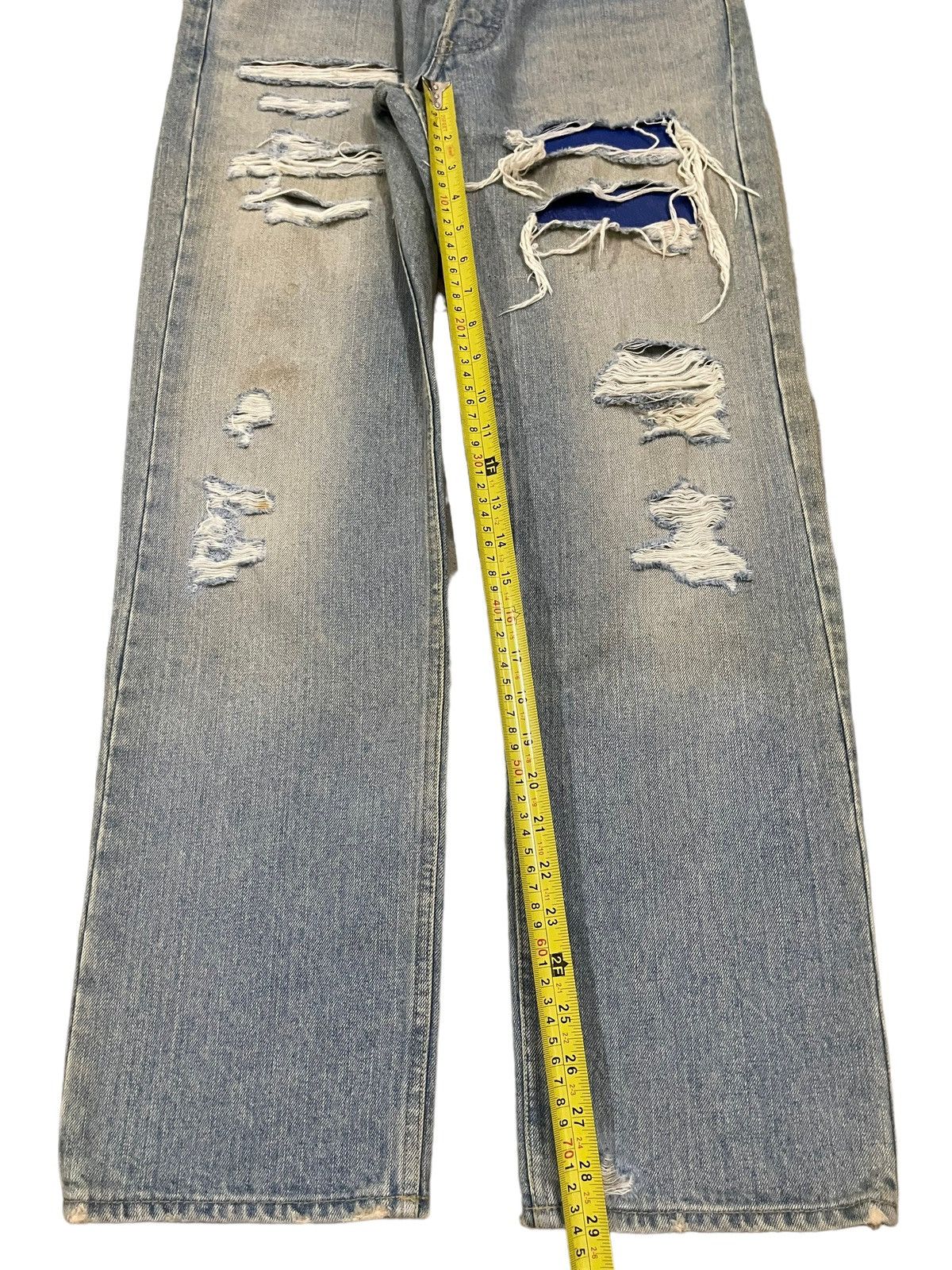 The Viridi-anne Vintage Japan The Viridi Anne Monochrome Distressed Jeans Size US 31 - 12 Thumbnail