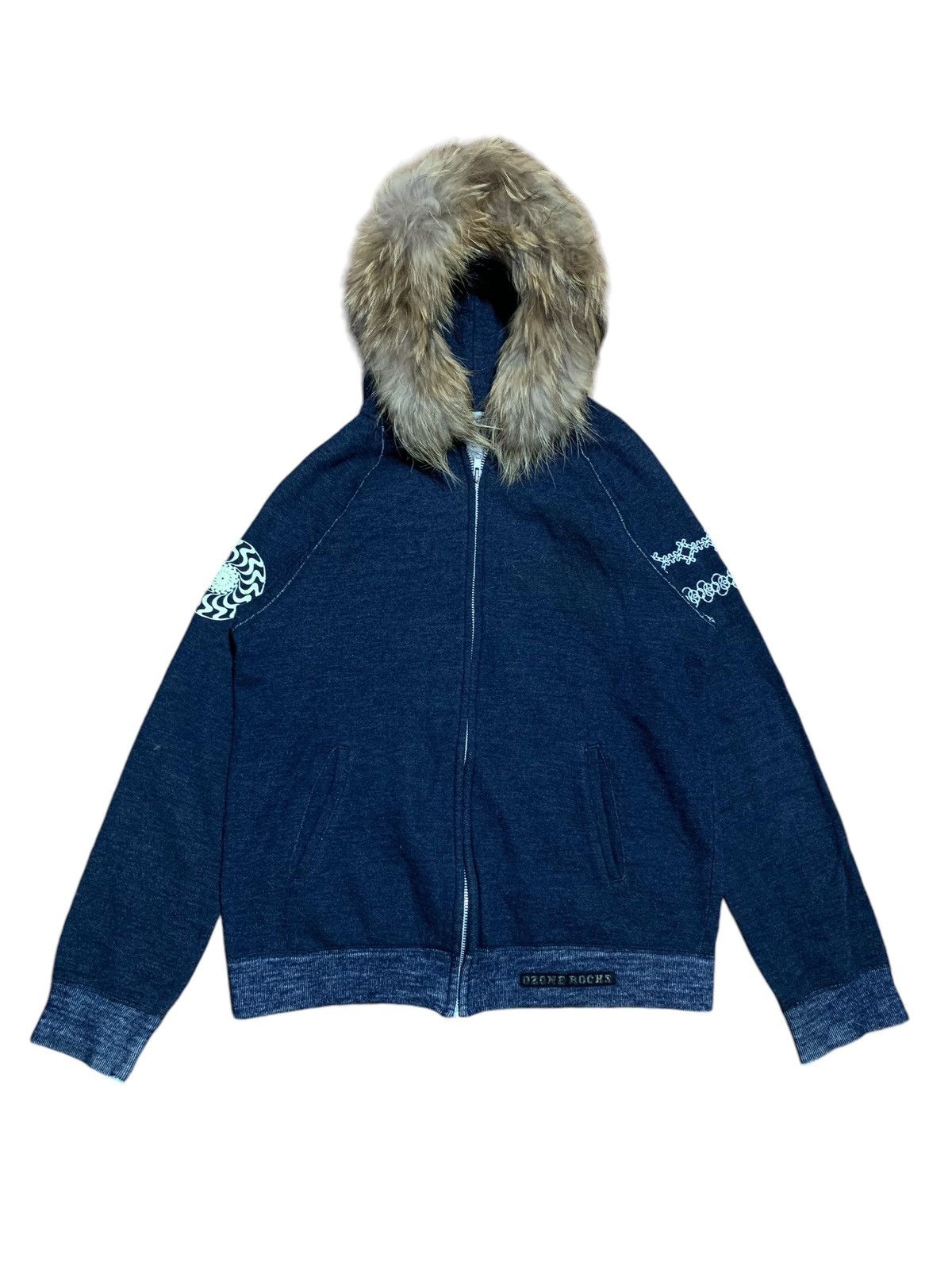 If Six Was Nine × Japanese Brand × Le Grande Bleu (L.G.B.) 2000s Ozone Rock embroidered fur hoodie Size US L / EU 52-54 / 3 - 1 Thumbnail