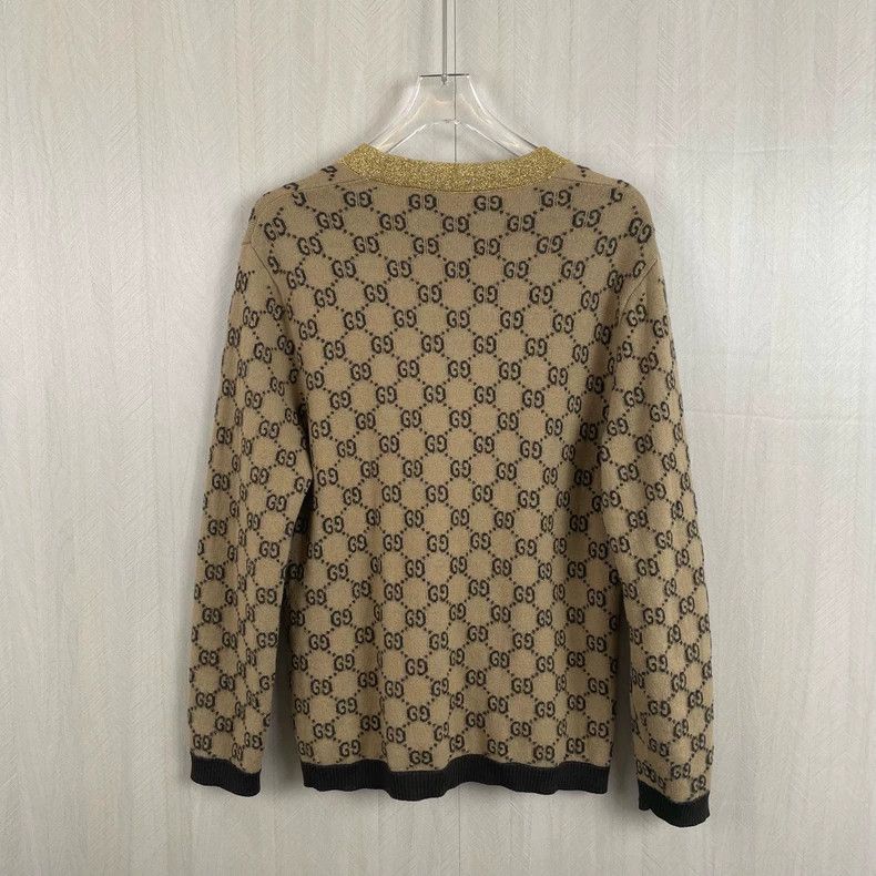 Gucci Gucci Gold full-print knitted cardigan jacket 2505-Nextarro Size US L / EU 52-54 / 3 - 3 Thumbnail