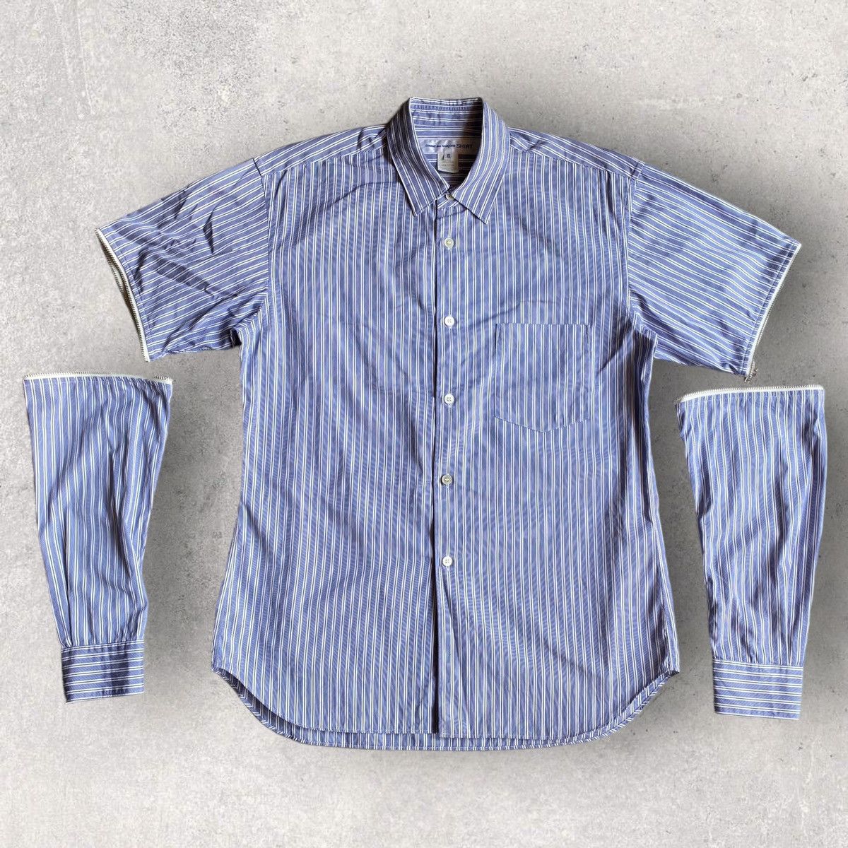 image of Comme Des Garcons Stripped Shirt Fit S in Blue, Men's (Size XS)