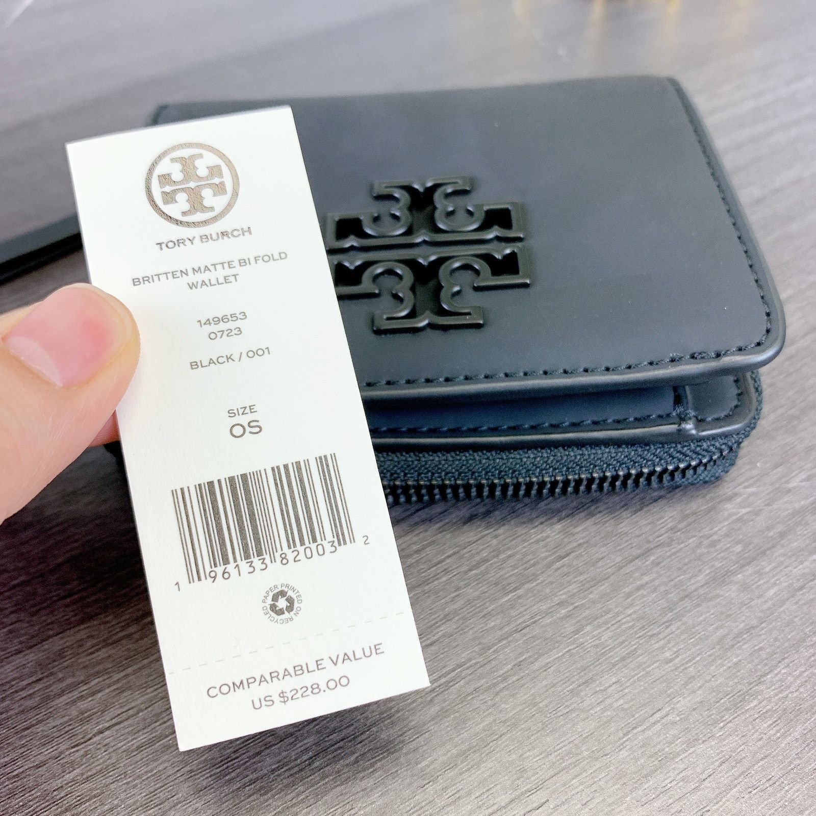 Tory Burch Tory Burch 149653 BRITTEN Matte Black PU BiFold Fold Wallet Size ONE SIZE - 7 Thumbnail