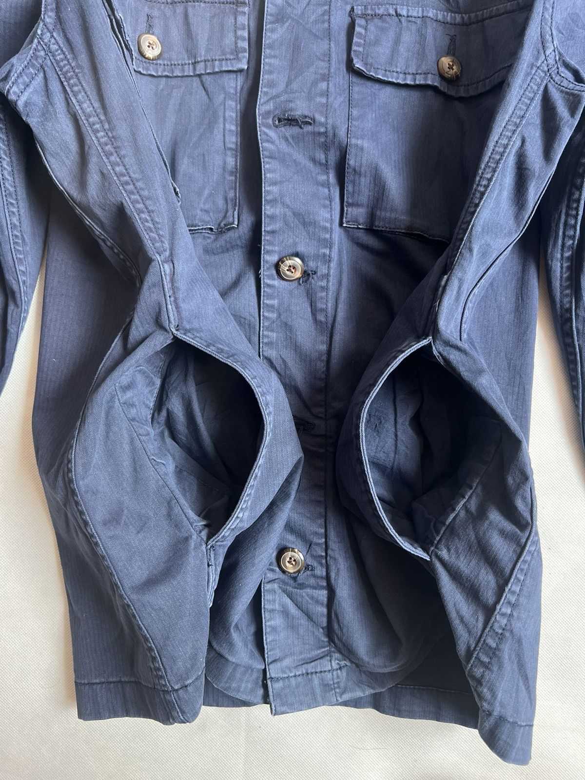 Gap Gap Double Pocket Hickory Stripe Button Up Military Style Size US XS / EU 42 / 0 - 8 Thumbnail