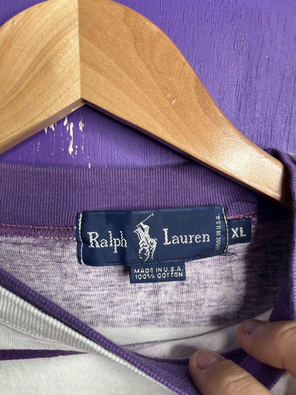 Polo Ralph Lauren × Vintage Vintage 90s Polo Ralph Lauren striped tee Size US XL / EU 56 / 4 - 4 Thumbnail