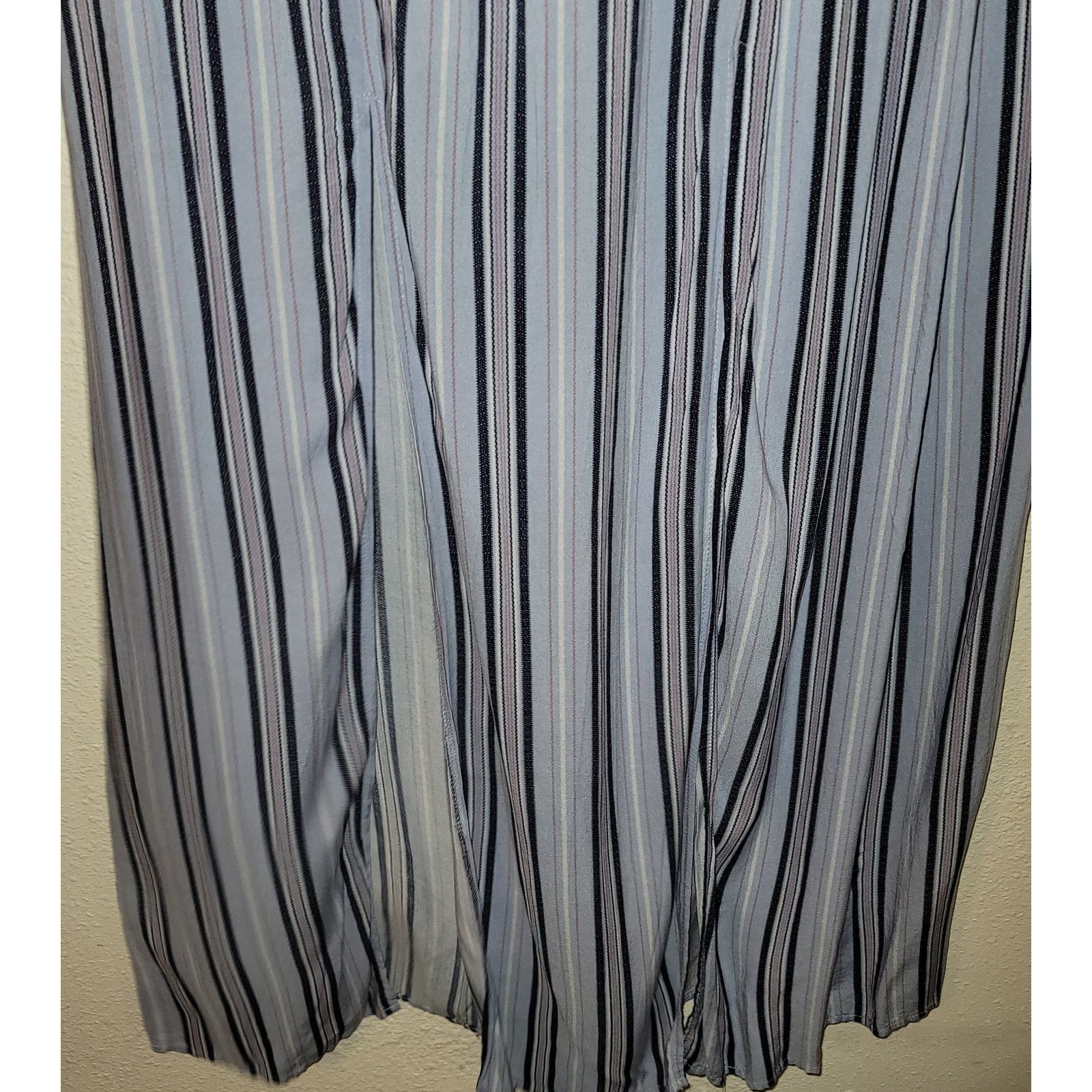 Other Love, Fire Nordstroms Blue Striped Double Front Slit Skirt L Size 30" / US 8 / IT 44 - 2 Thumbnail