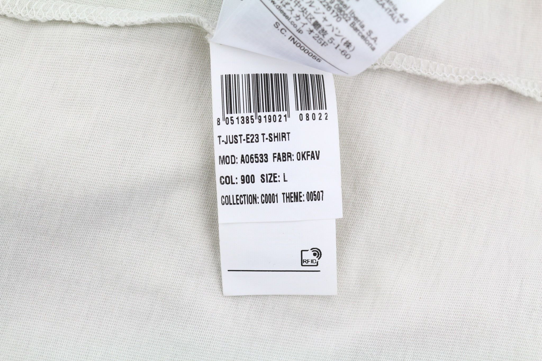 Diesel T-JUST-E23 L Short Sleeve Logo Tee 40274 Size US L / EU 52-54 / 3 - 8 Thumbnail
