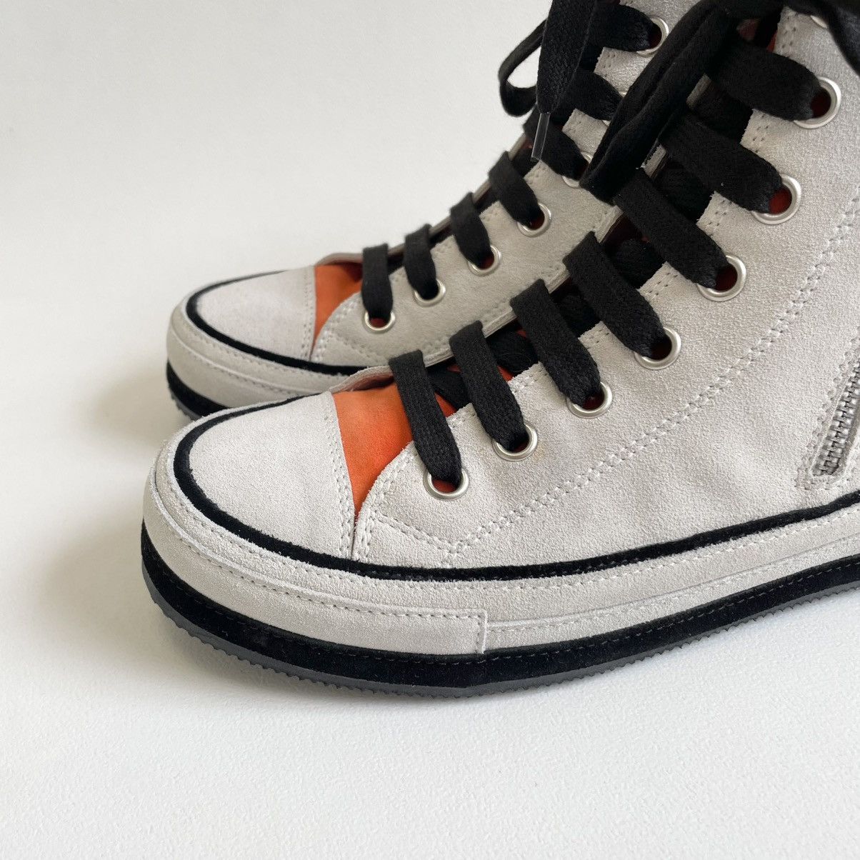 Ann Demeulemeester High Top Sail White Suede ‘Gert’ Sneakers Size US 8 / IT 38 - 9 Thumbnail
