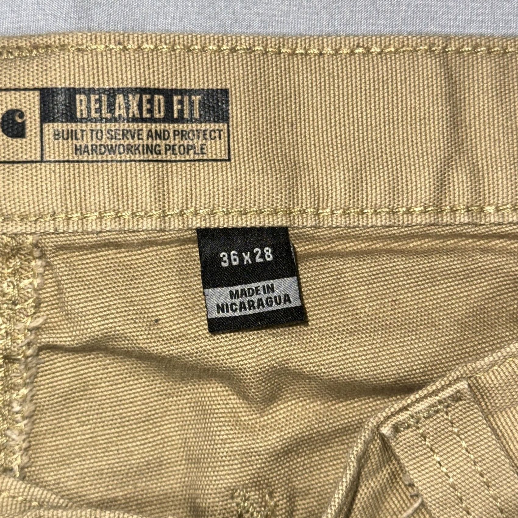 Carhartt Carhartt Shorts Men's 36 Beige Canvas Relaxed Fit Cargo Workwear Utility Pockets Size US 36 / EU 52 - 3 Thumbnail