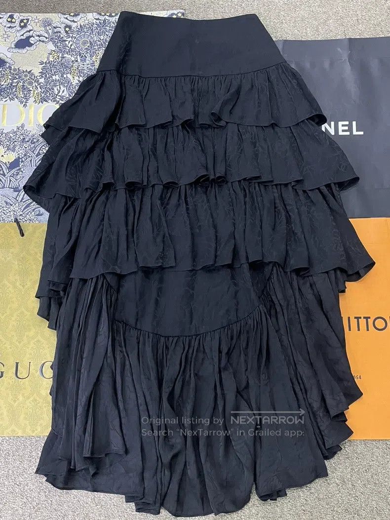 Chanel Chanel Black cake lotus leaf double C dark pattern printed Size 25" / US 0 / IT 36 - 1 Thumbnail