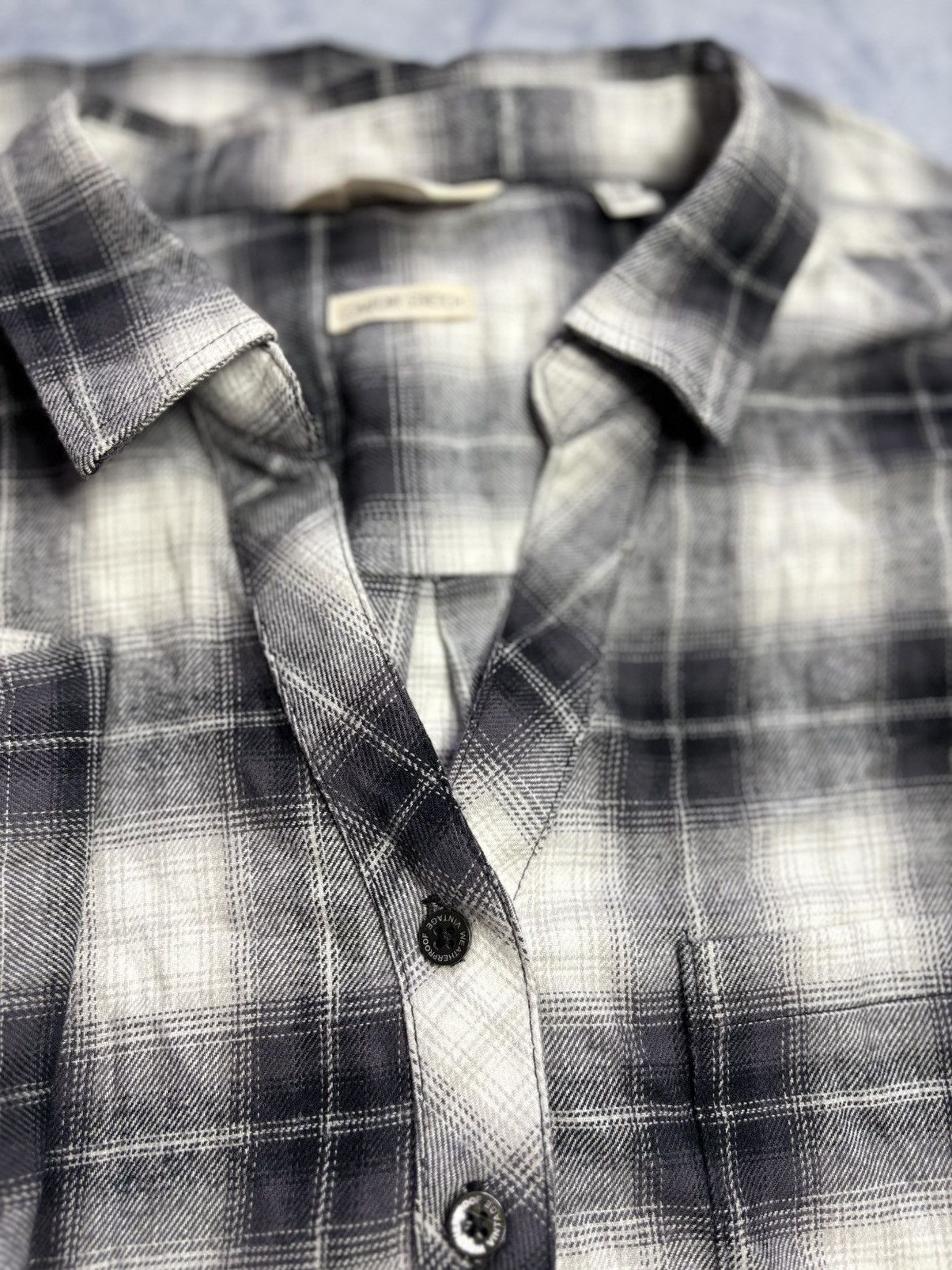 Vintage × Weatherproof Weatherproof Vintage Flannel Shirt Gray Black Plaid, Size XL Size XL / US 12-14 / IT 48-50 - 5 Thumbnail