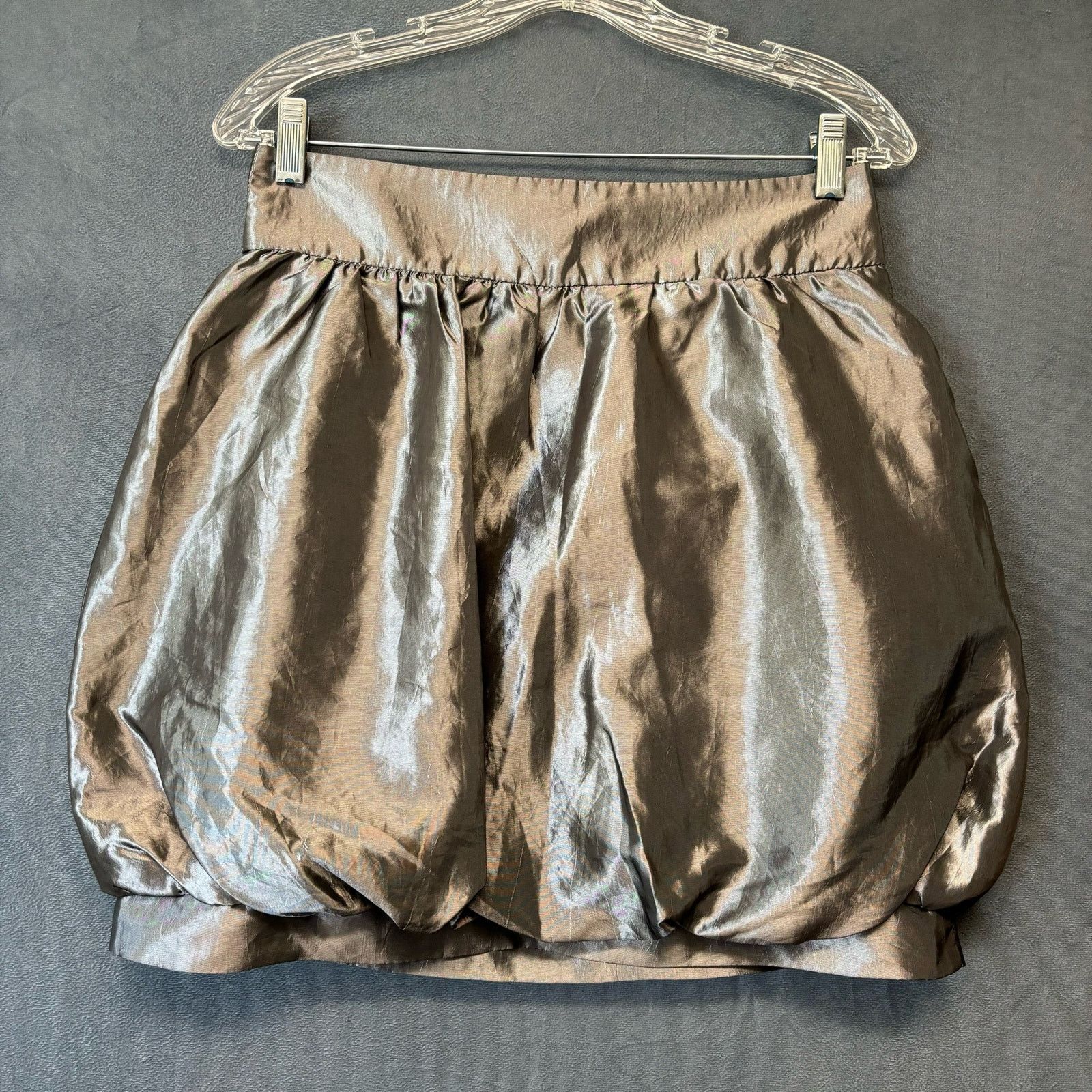 Bebe 2B BeBe Metallic Skirt Womens Medium Flouncy Mini Fairy Size 29" - 1 Thumbnail