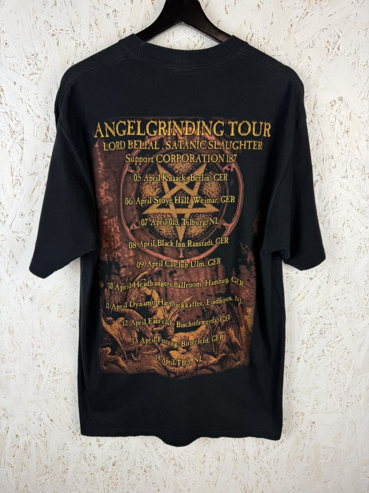 Band Tees Lord Belial 2002 Angelgrinding Tour Black Metal Band T-Shirt Size US XL / EU 56 / 4 - 4 Thumbnail
