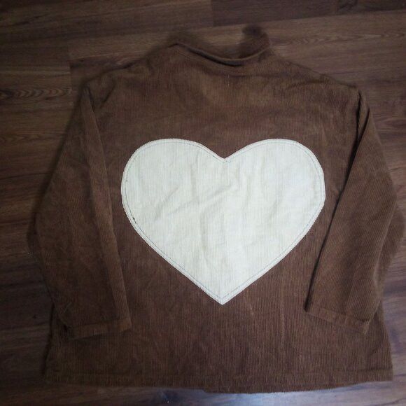 Other Shiny By Nature Heart Corduroy Work Shirt Jacket Size L / US 10 / IT 46 - 5 Thumbnail
