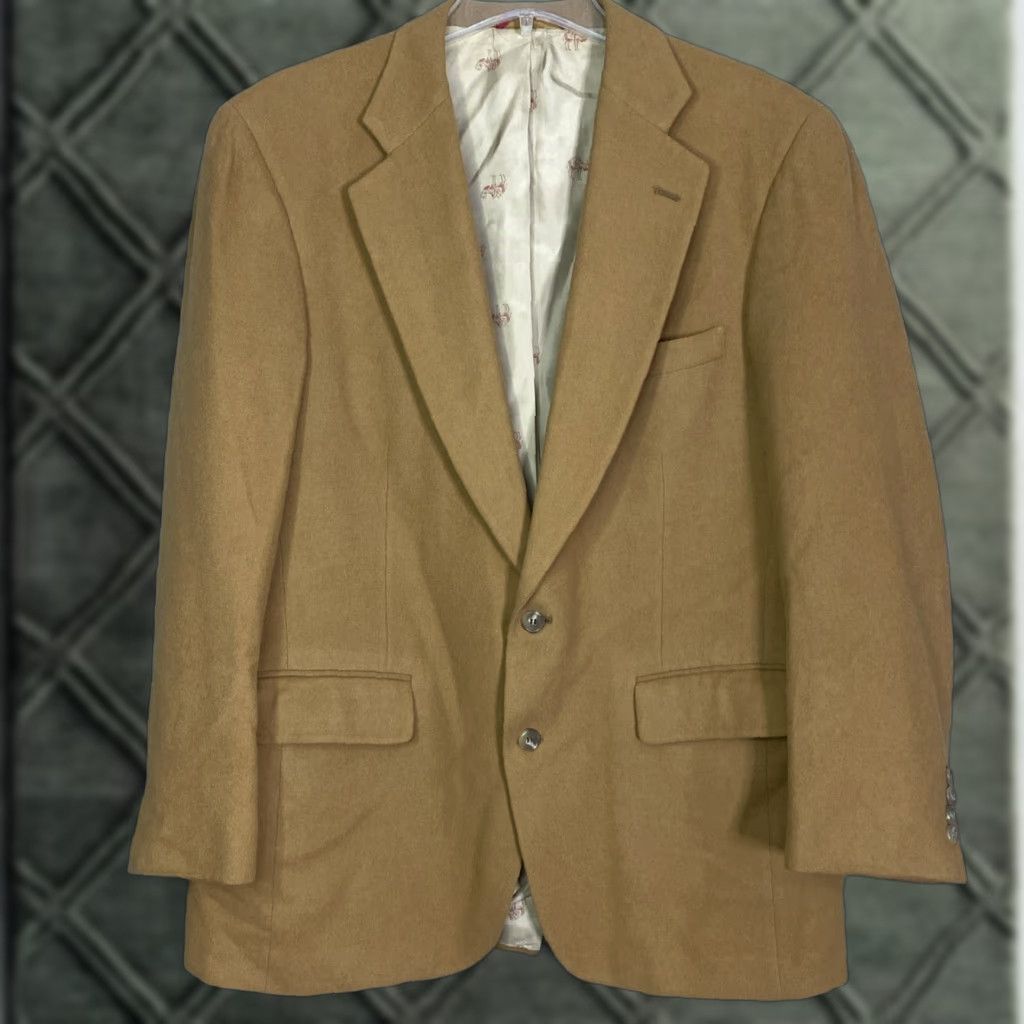Jos. A. Bank VINTAGE Jos. A. Bank Camel Hair Blazer Men Brown 44L Long Single-Breasted Two-Button 100% Camel Hair Blazer Winter Mens Size 44R - 1 Thumbnail