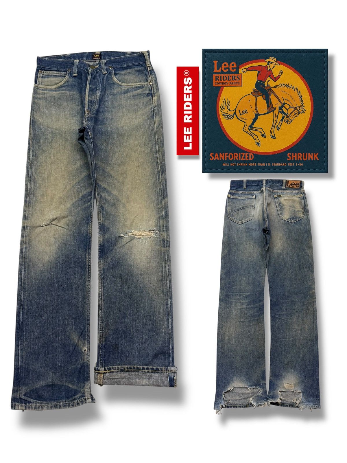 Lee Vintage Lee Union Made Lot 4101 Half Selvedge Japanese Denim Size US 31 - 1 Thumbnail