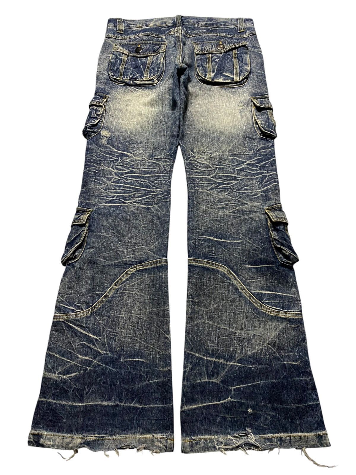 If Six Was Nine Vintage Japanese Brand Topism Tactical Flare Jeans Size US 33 - 2 Thumbnail