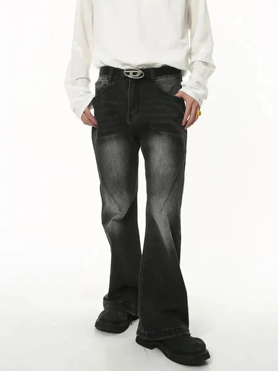 Japanese Brand Retro loose micro flared patchwork jeans Size US 32 / EU 48 - 1 Thumbnail