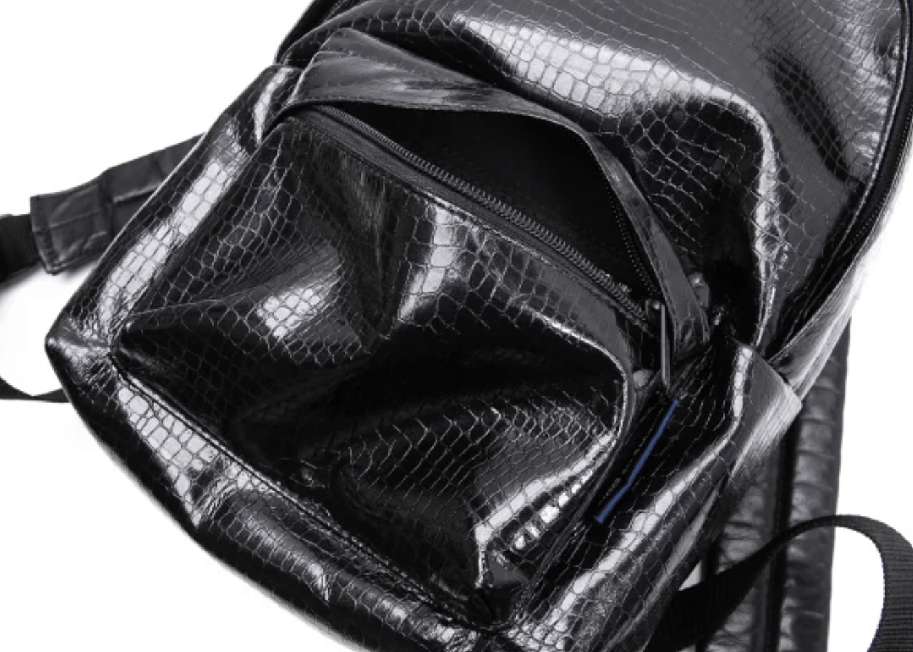 Comme des Garcons Comme des Garcons Black Small Croc Faux-Leather Backpack Size ONE SIZE - 4 Thumbnail