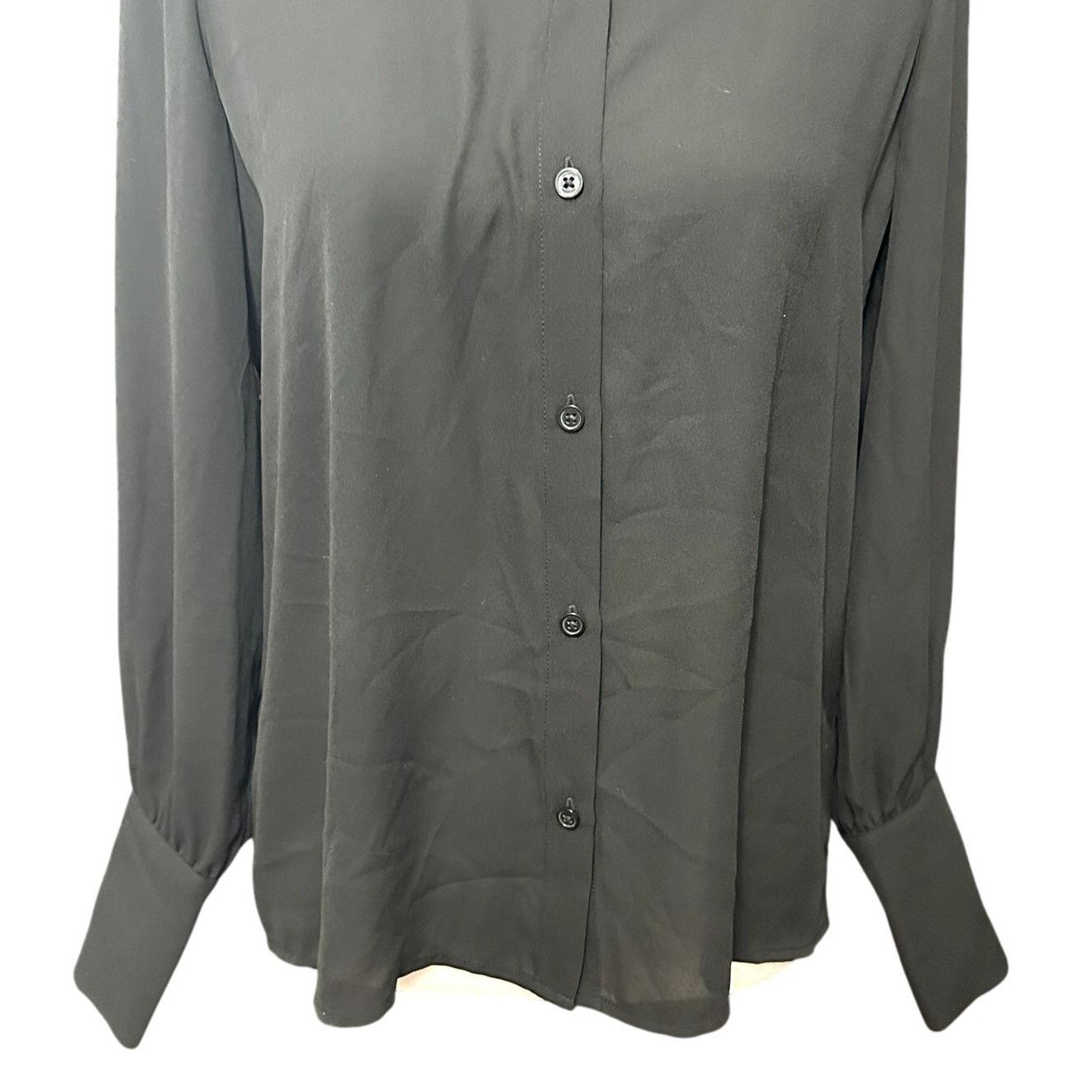 Other Halogen Button Down Blouse Sheer Long Sleeve Black XS NWOT Size XS / US 0-2 / IT 36-38 - 3 Thumbnail