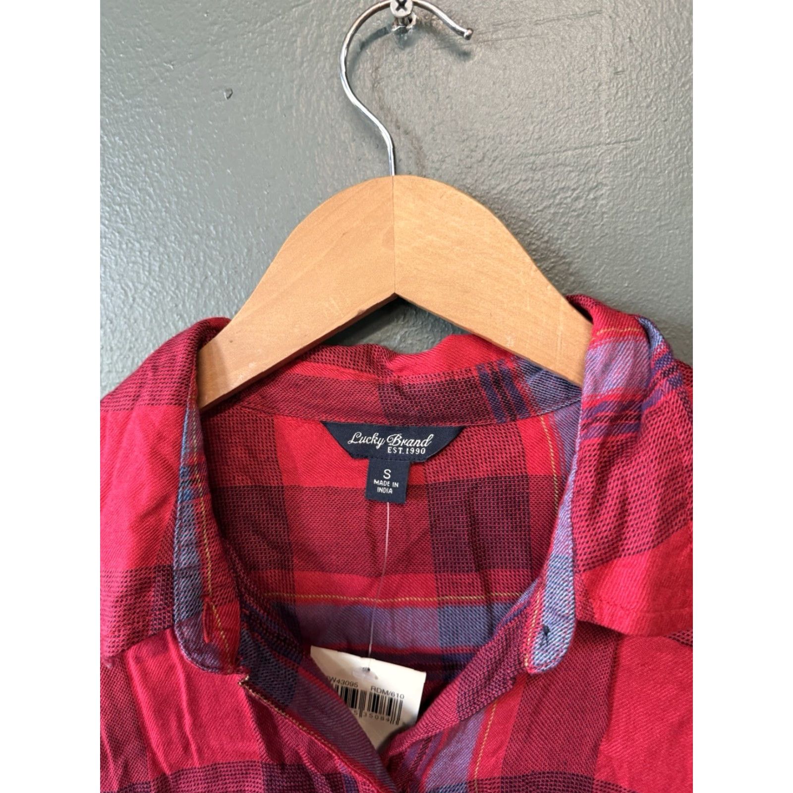 Lucky Brand Lucky Brand Womens Red Plaid Button-Up Shirt Long Sleeve Size S NWT Size S / US 4 / IT 40 - 3 Thumbnail