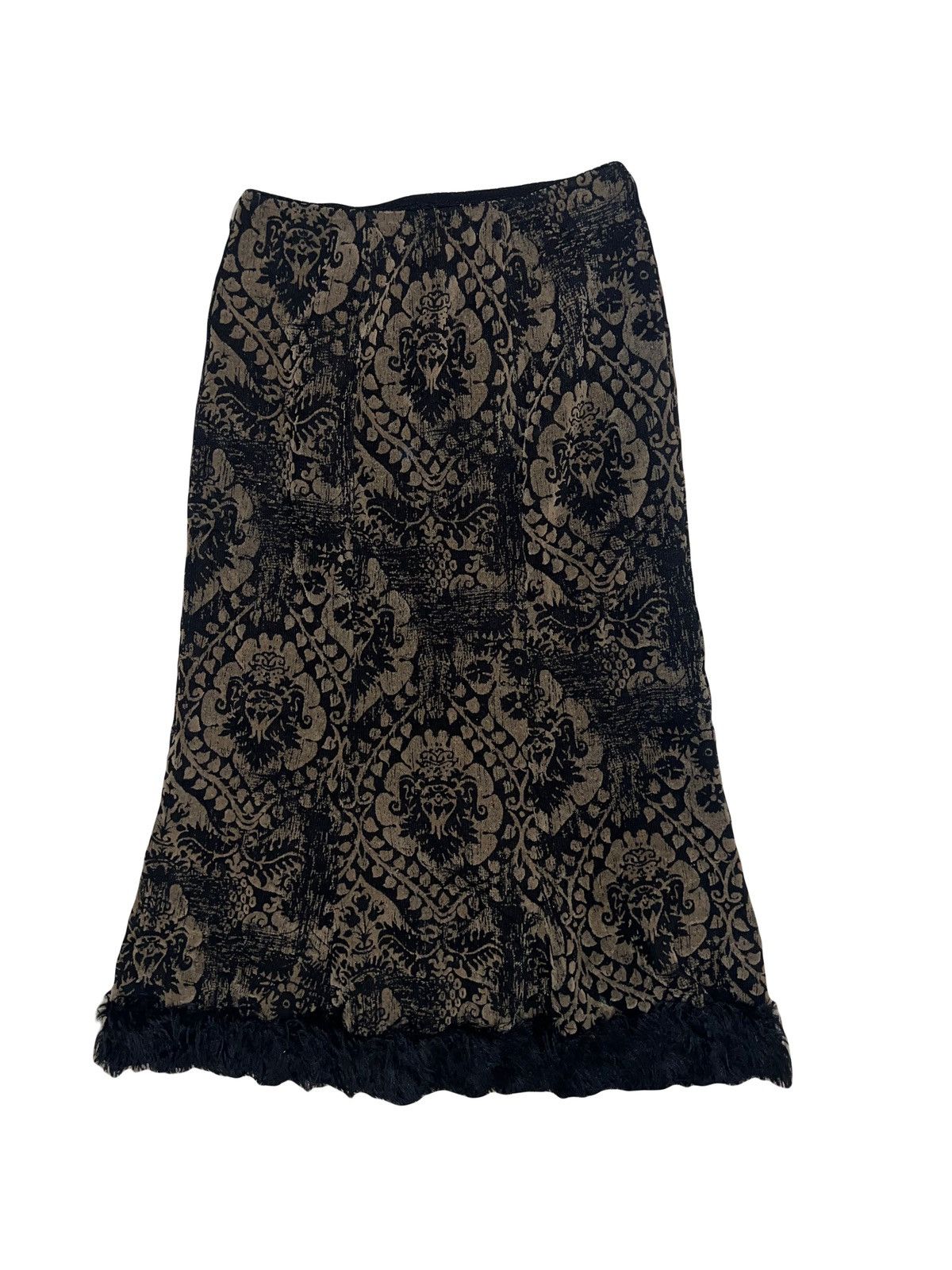 Japanese Brand Vintage Y2K floral print velvet midi skirt 🖤➕ Size 26" / US 2 / IT 38 - 2 Thumbnail