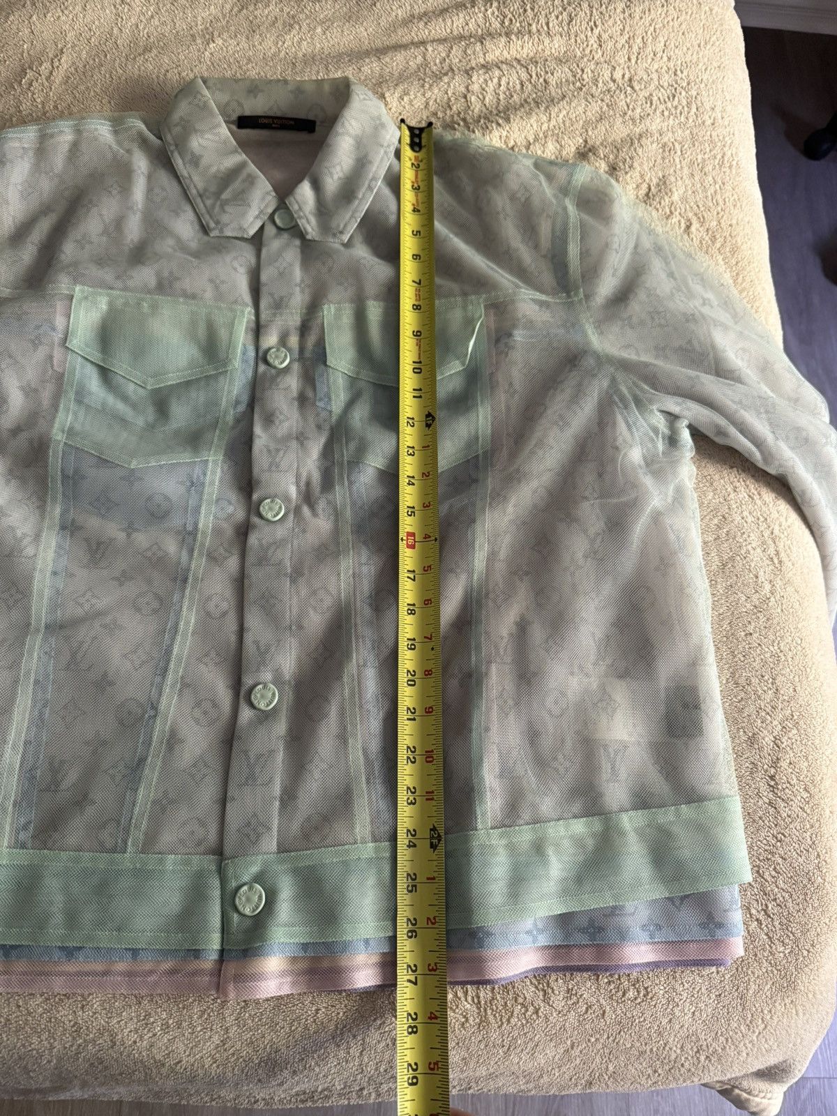 Louis Vuitton Louis Vuitton Multicolor Tulle Denim Monogram Jacket Size US L / EU 52-54 / 3 - 9 Thumbnail
