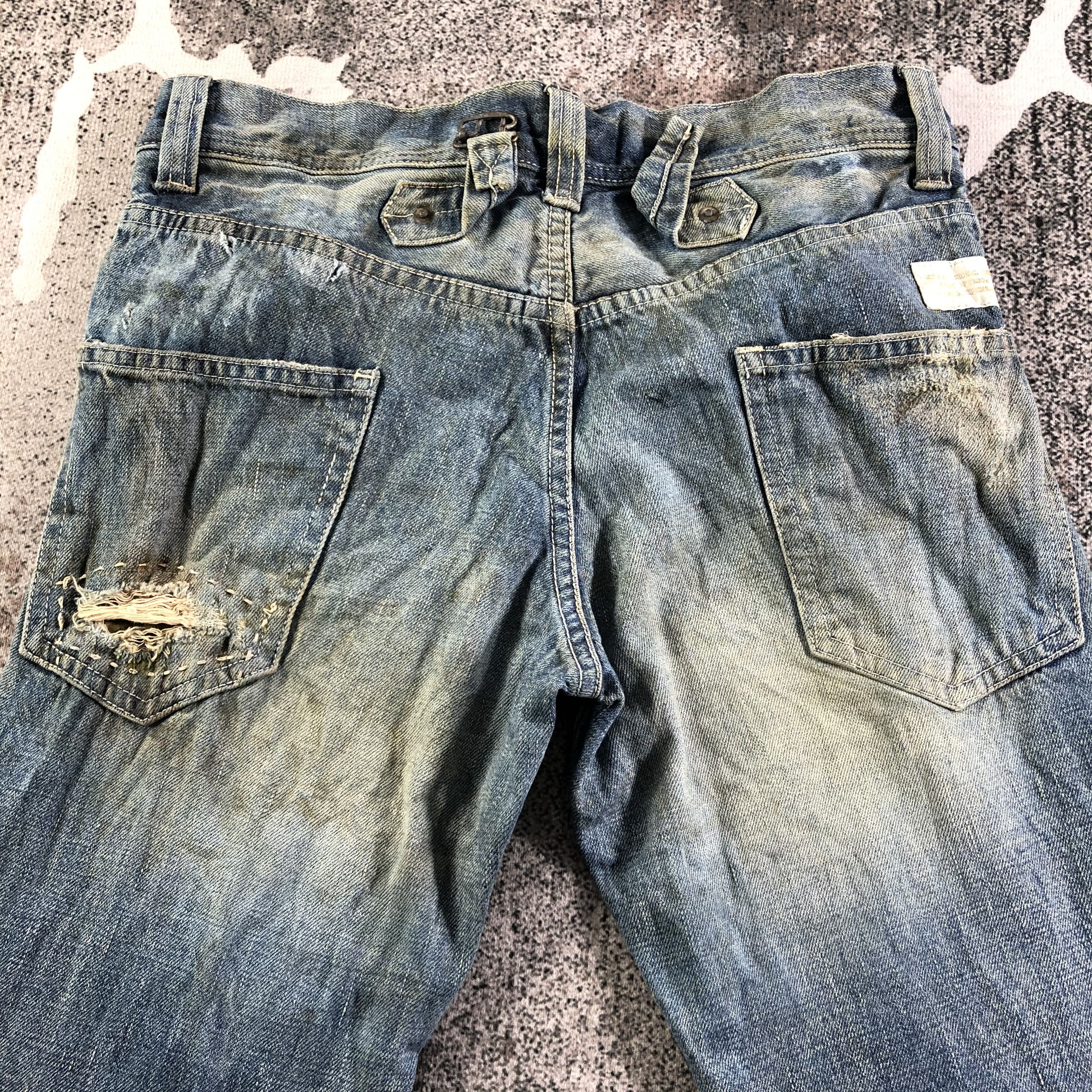 Japanese Brand Dirty Trash Finders Keepers Jeans Flare Denim KJ2432 Size US 30 / EU 46 - 4 Thumbnail
