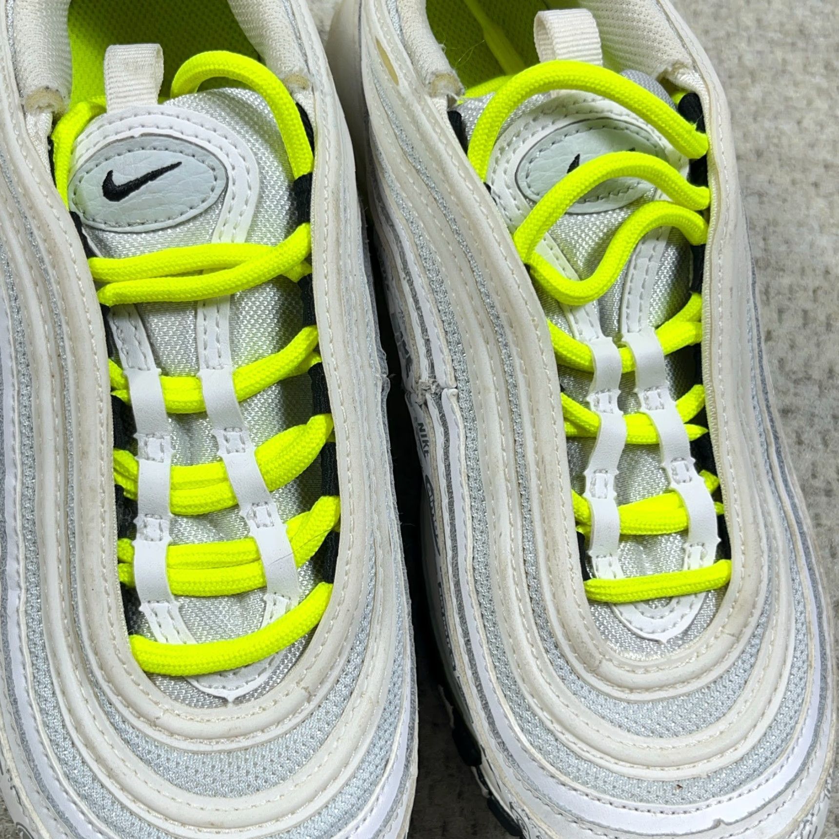 Nike NIKE AIR MAX 97 GS White Neon Yellow Reflective Logos Size 4.5Y Womens Sneaker Size US 5 / IT 35 - 5 Thumbnail