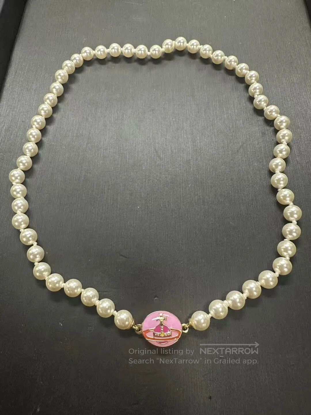 Vivienne Westwood vivienne westwood pearl necklace with enamel clasp. Size ONE SIZE - 1 Thumbnail