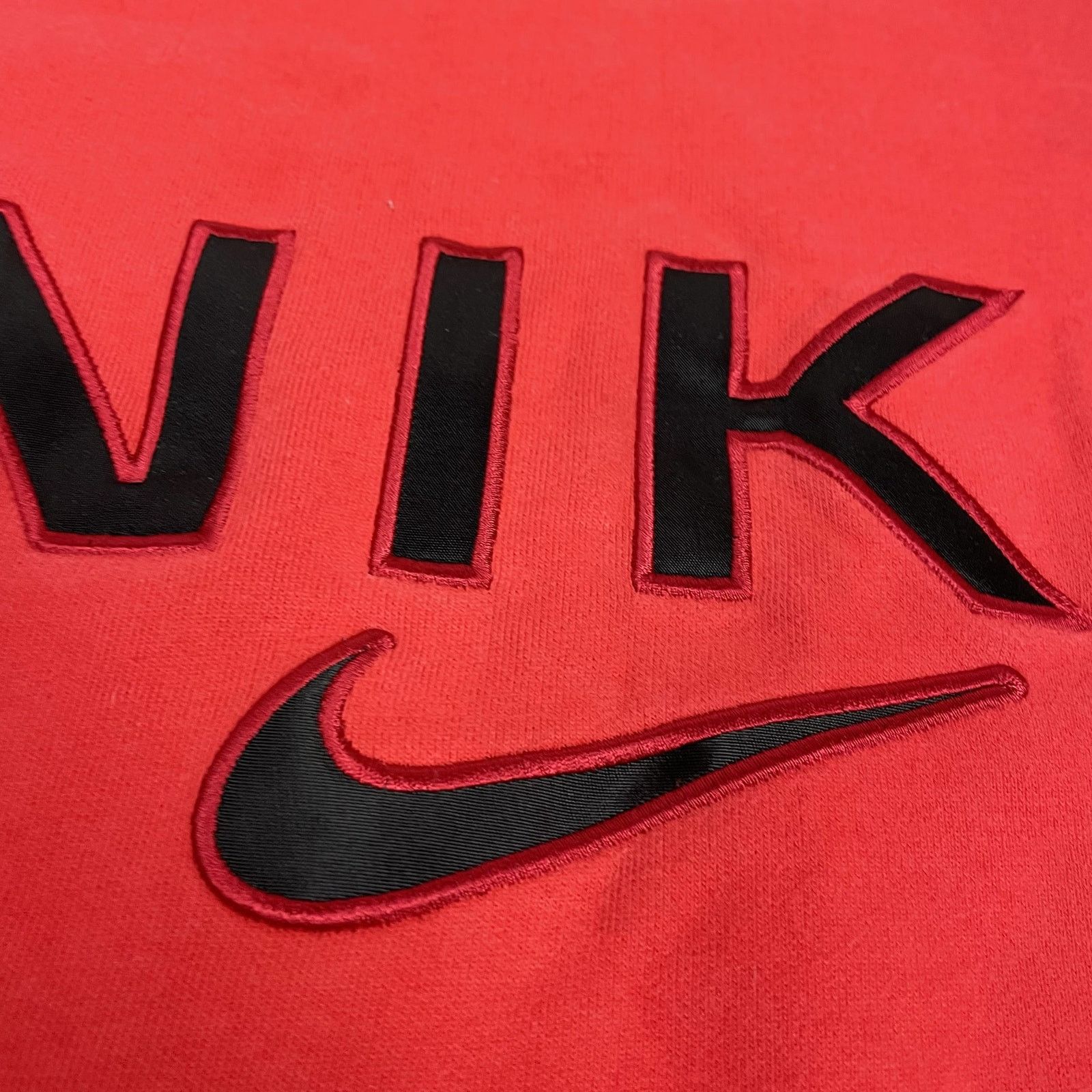 Nike × Vintage Nike Red Spellout Logo Fleece Pullover Sweatshirt L(12-14) Size US L / EU 52-54 / 3 - 3 Thumbnail