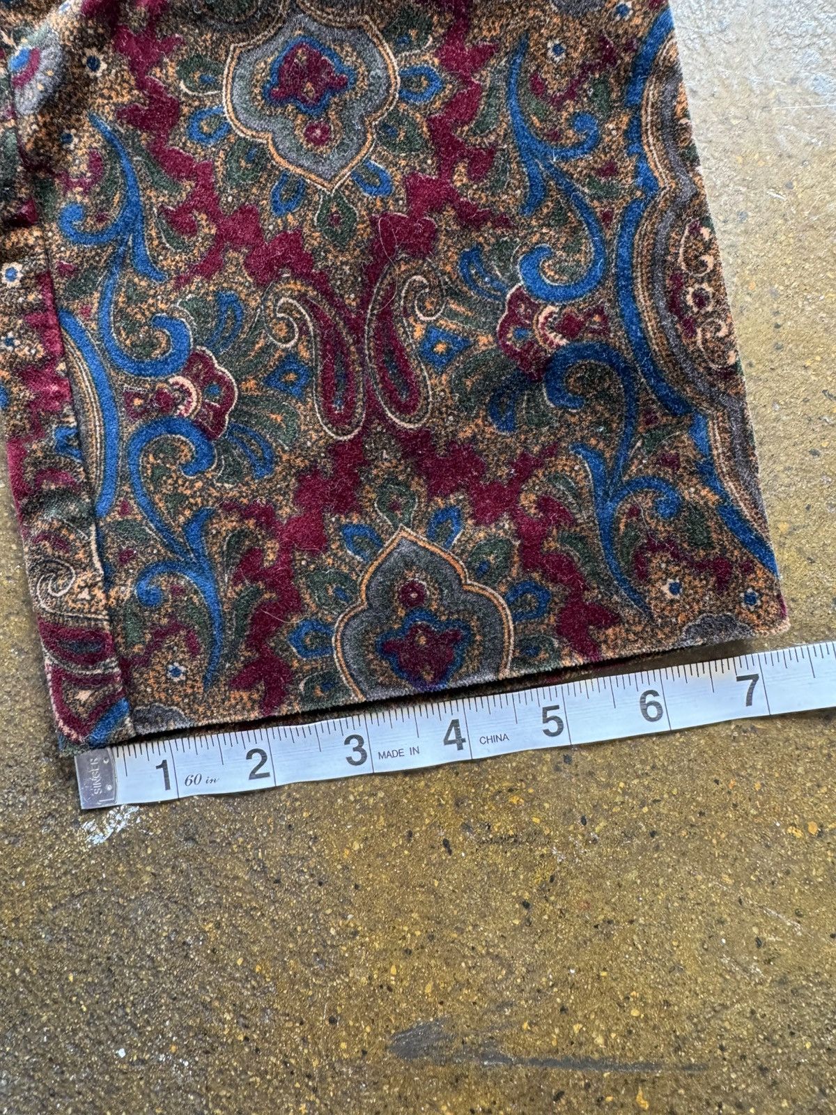 Vintage Brown and blue paisley print corduroy pants Size 24" / US 00 / IT 34 - 4 Thumbnail
