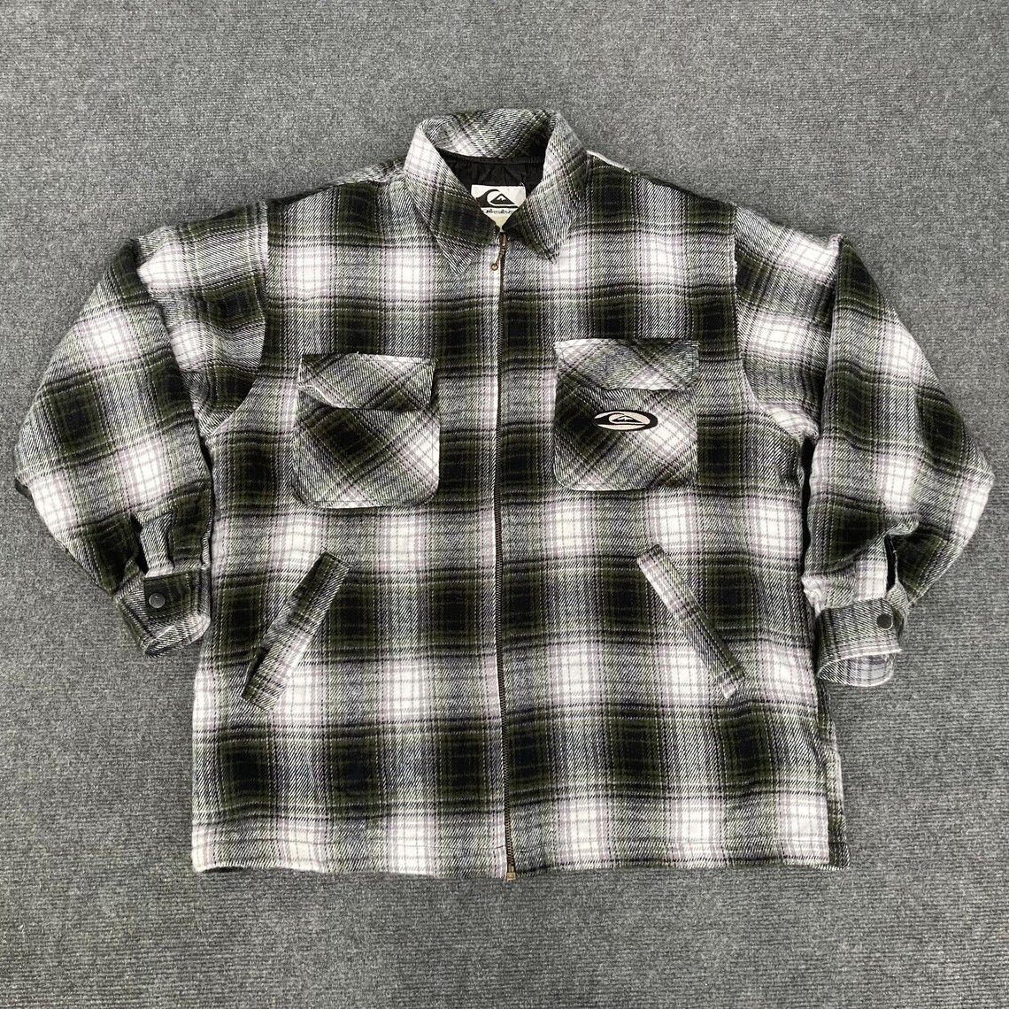 Flannel Vtg Quiksilver Surf Flannel Plaid Shadow 90s Shirt Size US XL / EU 56 / 4 - 1 Thumbnail