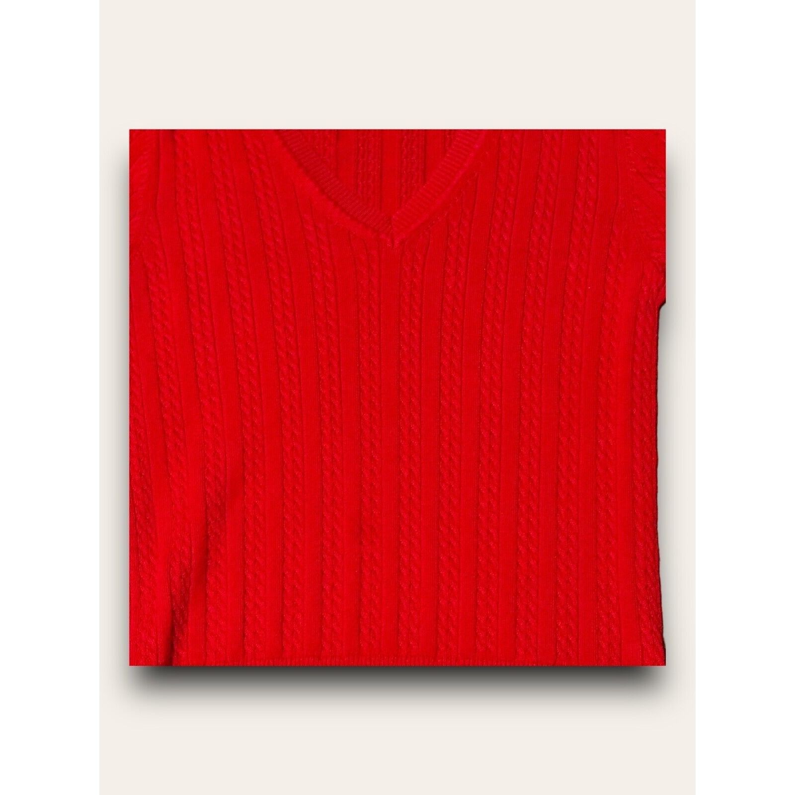 Tommy Hilfiger Vintage Tommy Hilfiger Sweater Womens Large Cable Knit V Nec Size L / US 10 / IT 46 - 3 Thumbnail