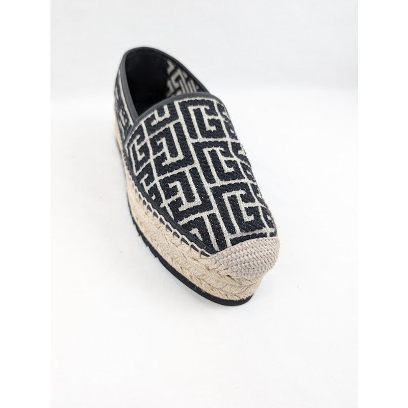 Balmain o1rshd1 Alex Jacquard Espadrilles in Ivory/Black Size US 8 / EU 41 - 5 Thumbnail