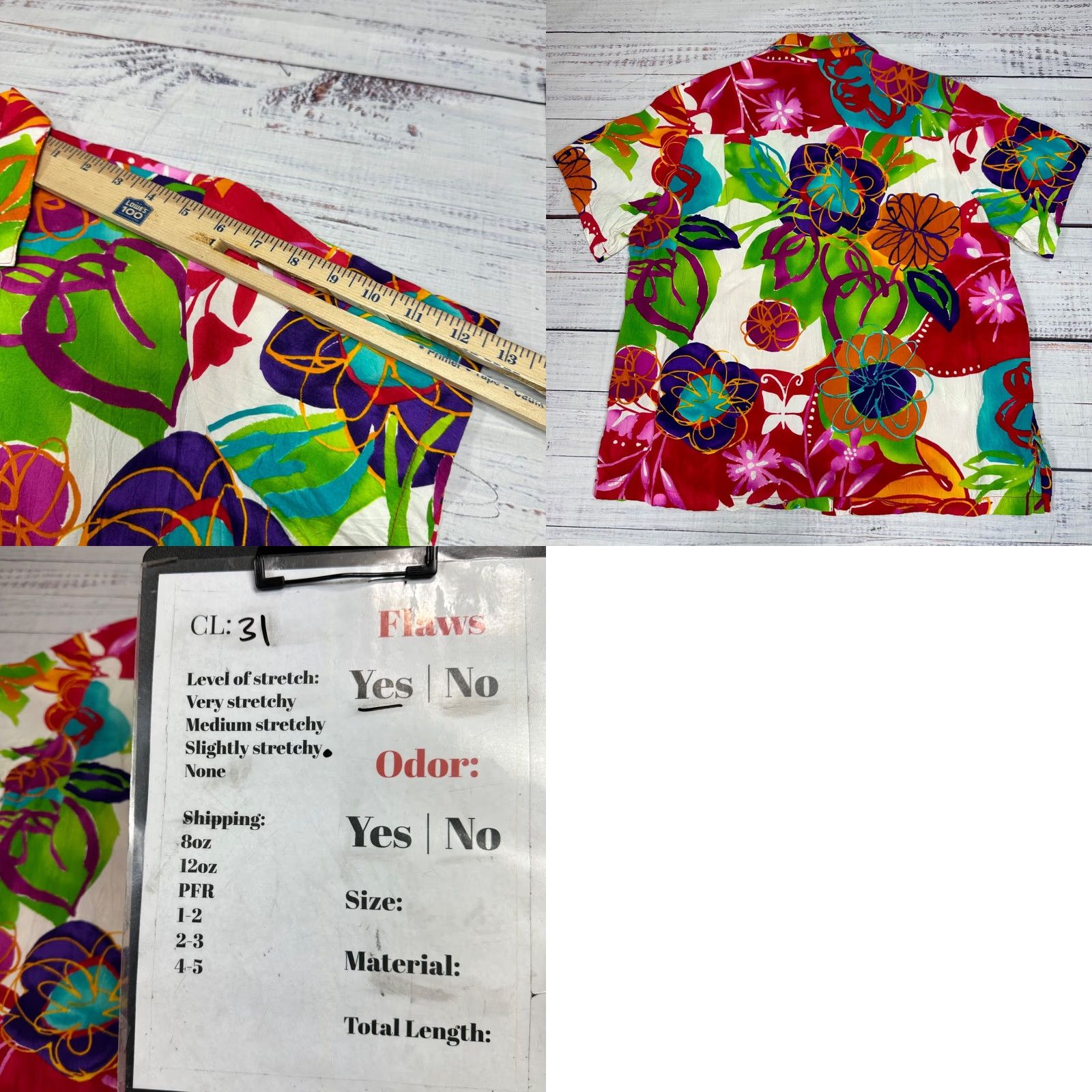 Jams World Vtg Jams World Womens Bright Rave Print Button Up Top Sz M Short Sleeve Collar Size M / US 6-8 / IT 42-44 - 8 Thumbnail