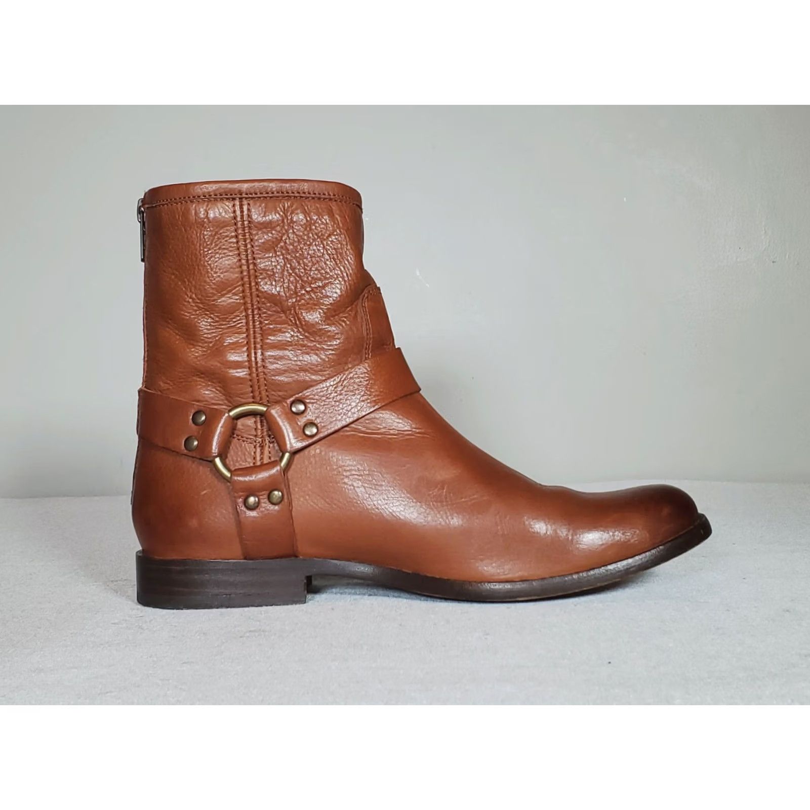 Frye FRYE Phillip Harness Short Ankle Boots Whiskey Brown Leather 70509 Women's US 9.5 B Bootie Size 32" / US 10 / IT 46 - 4 Thumbnail