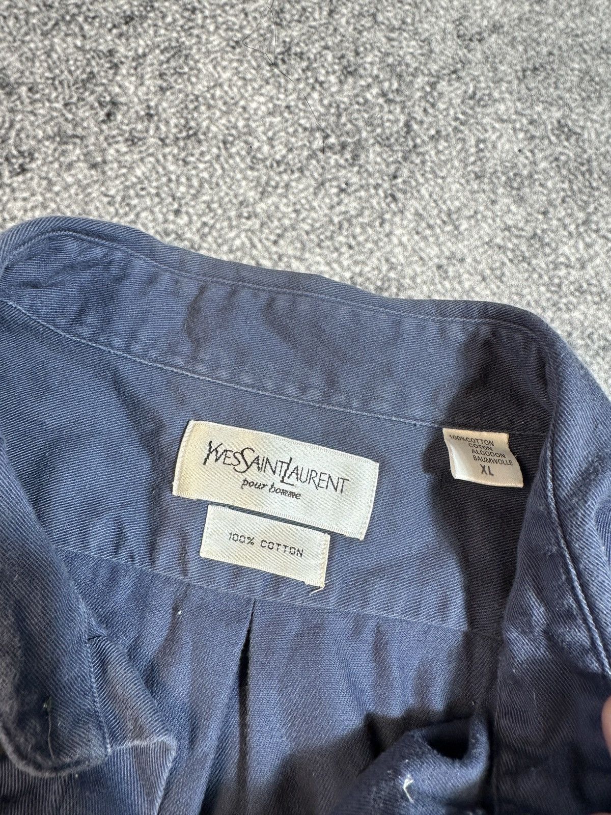 Vintage × Yves Saint Laurent Y2K Vintage Yves Saint Laurent YSL Logo Shirt Button Up Rare Size US XL / EU 56 / 4 - 3 Thumbnail