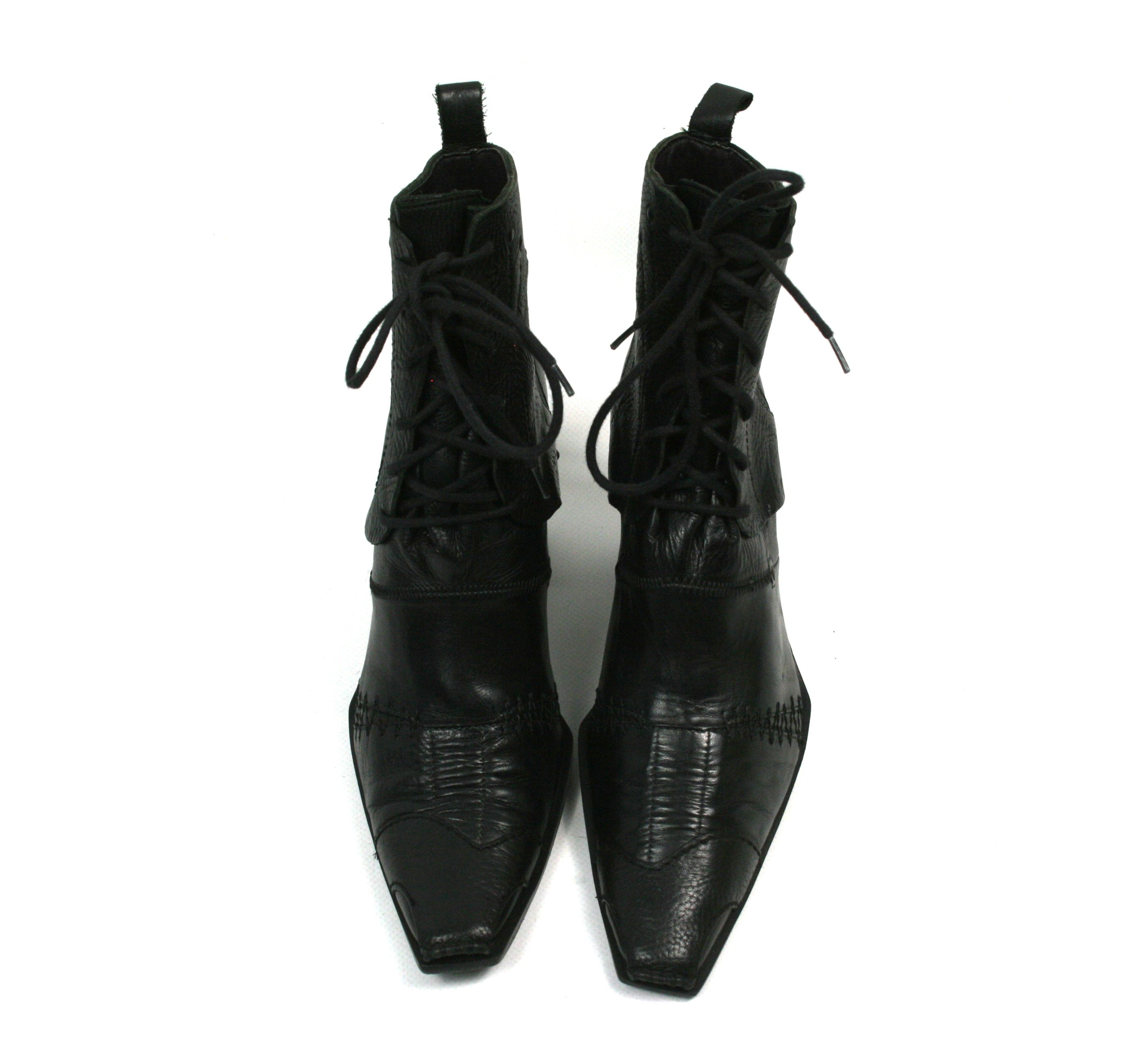 Marithe + Francois Girbaud 00S Square Toe Cossack Punk Avant Garde Y2K Boots Size US 5 / IT 35 - 6 Thumbnail