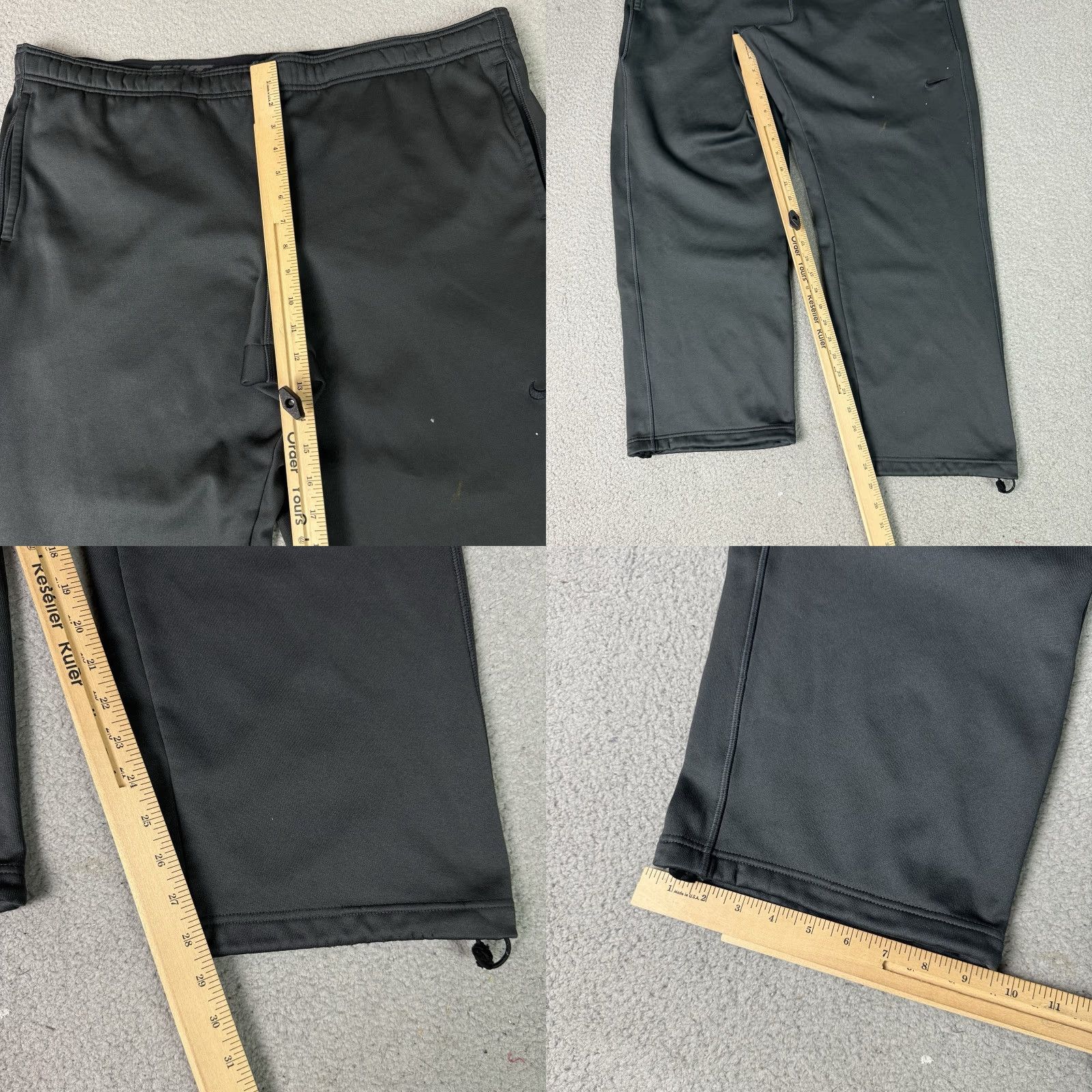 Nike Nike Pants Mens XL Gray Swoosh Therma Fit Drawstring Sweatpants Baggy Distressed Size US 36 / EU 52 - 10 Thumbnail