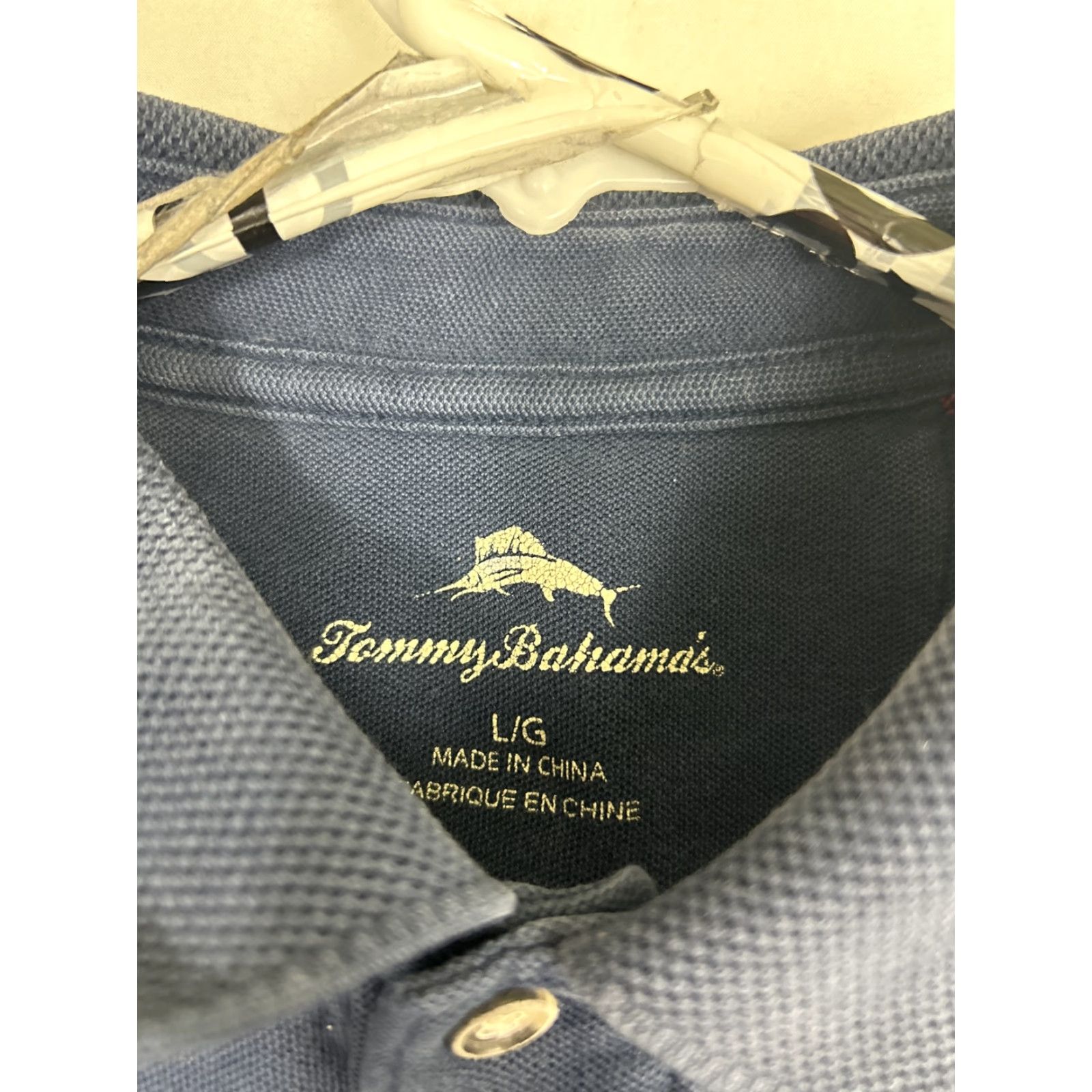 Tommy Bahama Tommy Bahama Polo Shirt Mens Large Short Sleeve Navy Blue Cotton Pullover Shirt Size US L / EU 52-54 / 3 - 7 Thumbnail