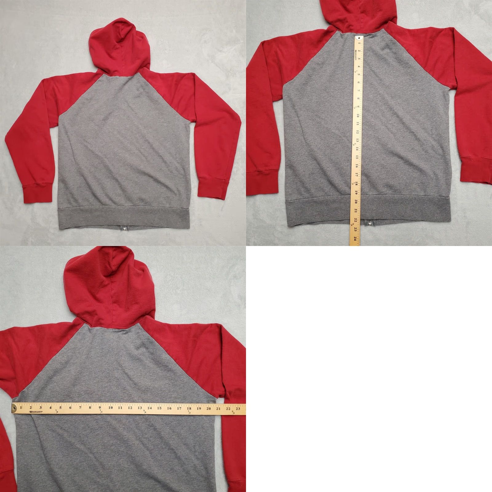 Vintage VINTAGE Gold's Gym Hoodie Women L Red Gray 100% Cotton Logo Hooded Casual USA Womens Size L / US 10 / IT 46 - 8 Thumbnail